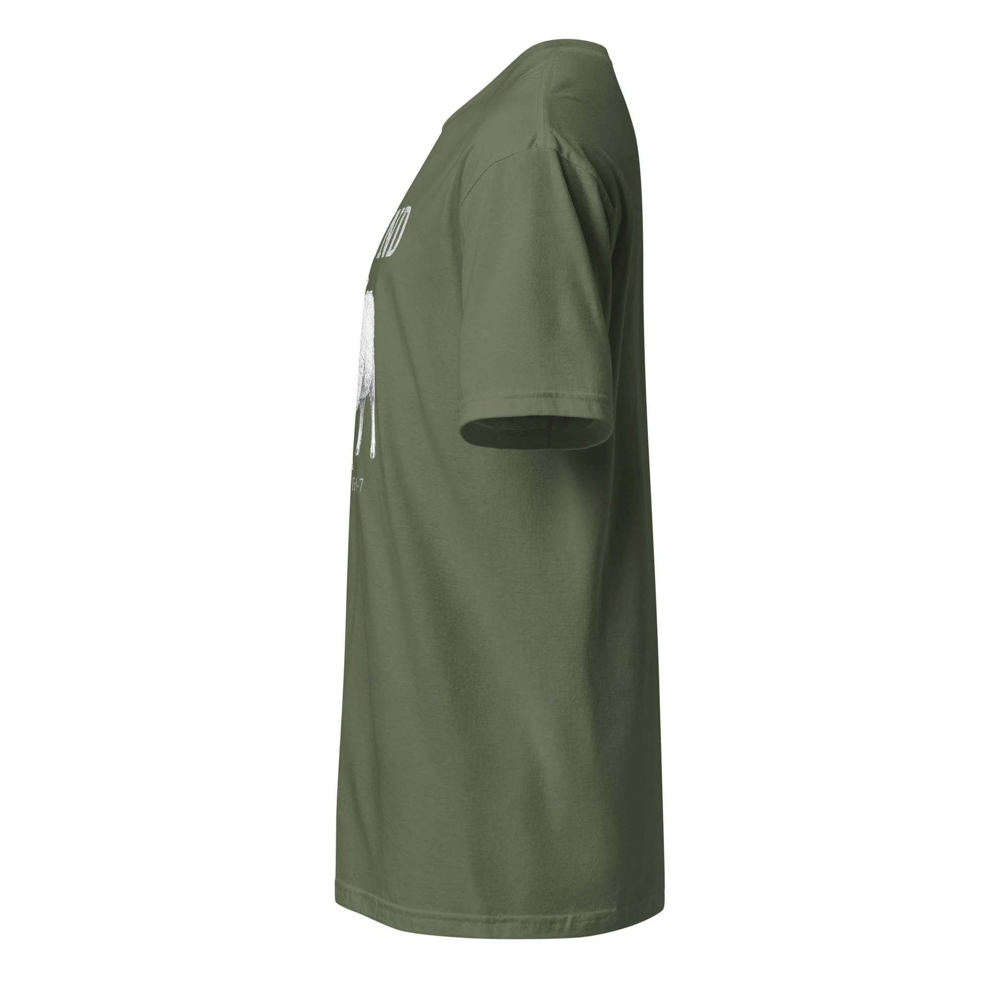 Christian Found Lost Lamb shirt in military green, side view