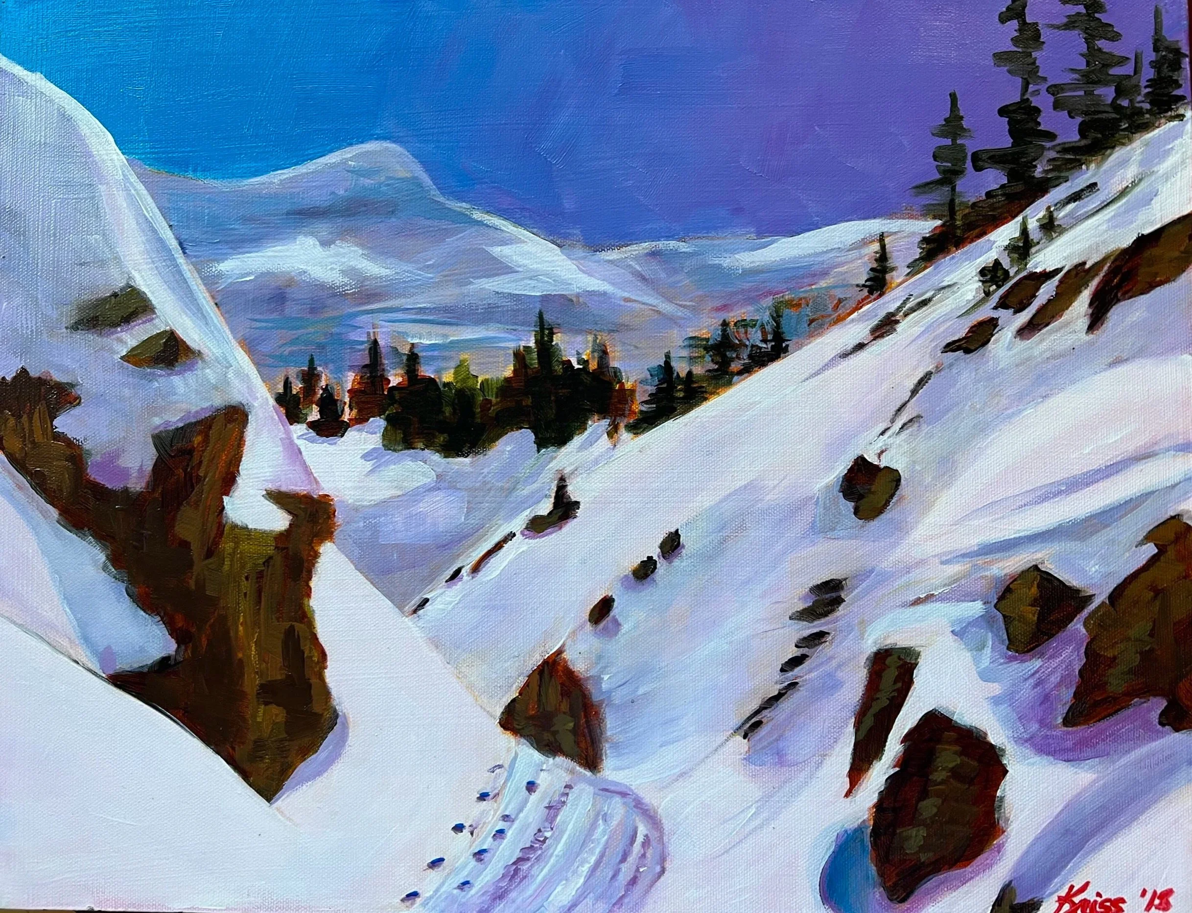 On the way to Bow Hut, acrylic, 24"x 18"