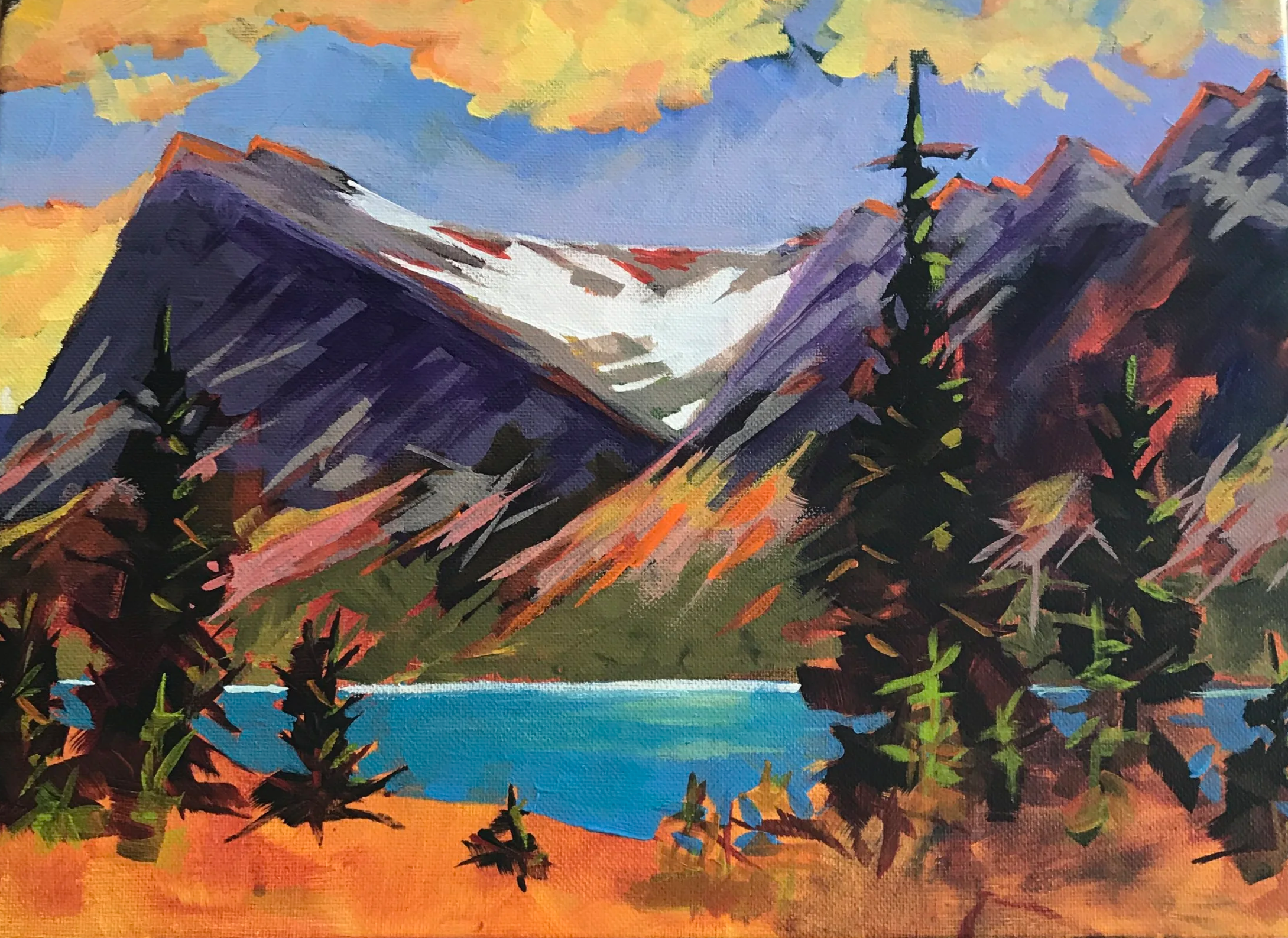 Bow Lake, acrylic, 24x18