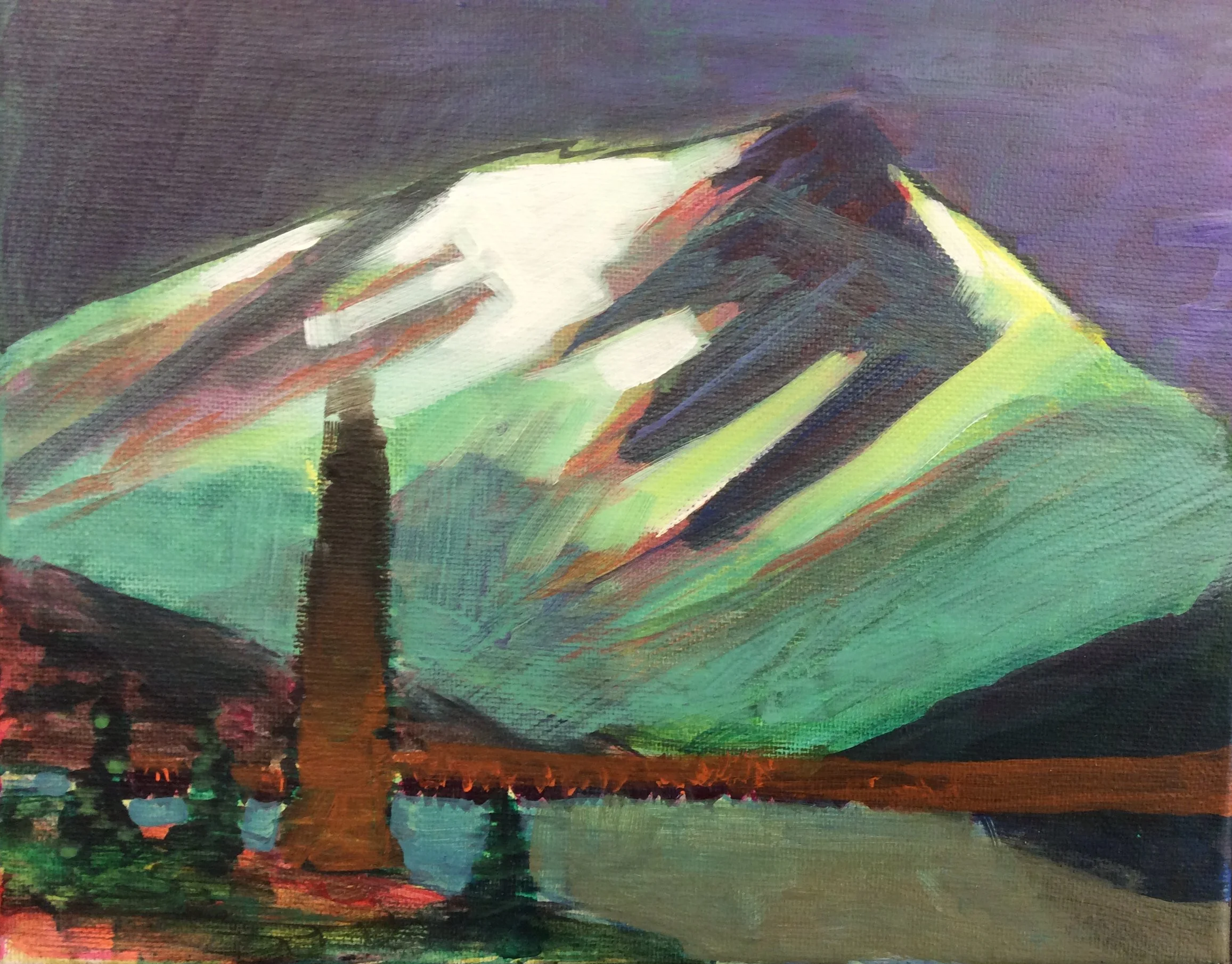 Cascade Mountain, Acrylic, 10x8