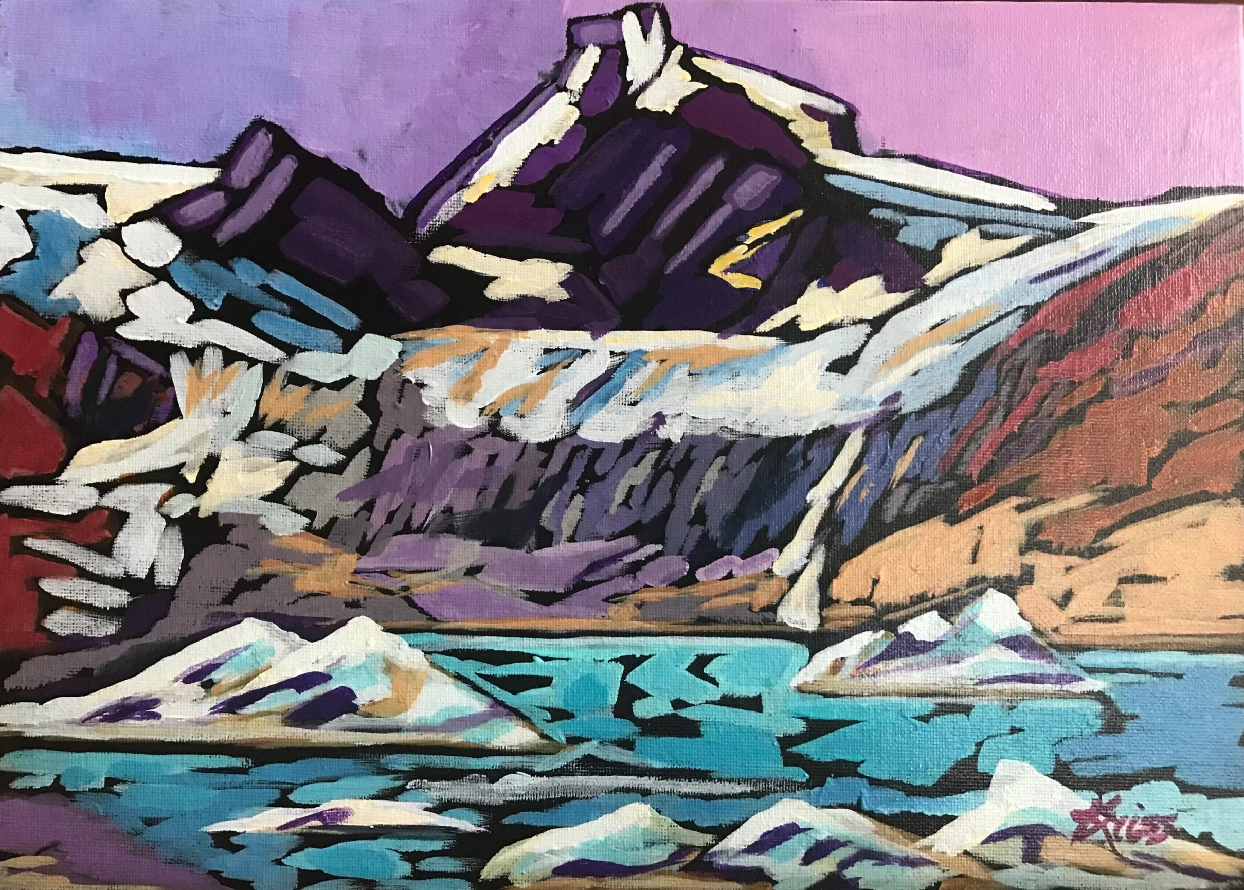 Iceberg Lake, Columbia Valley, Acrylic, 18x24