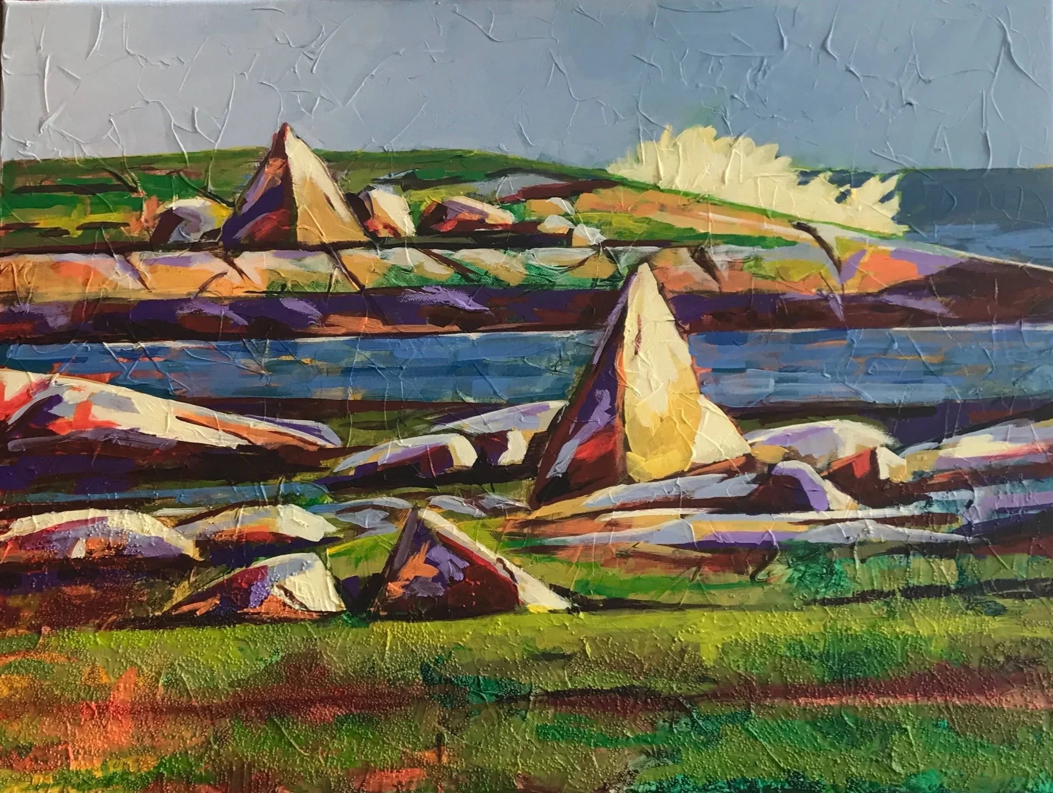 Rocks on the East Coast,  acrylic,  24" x 18"