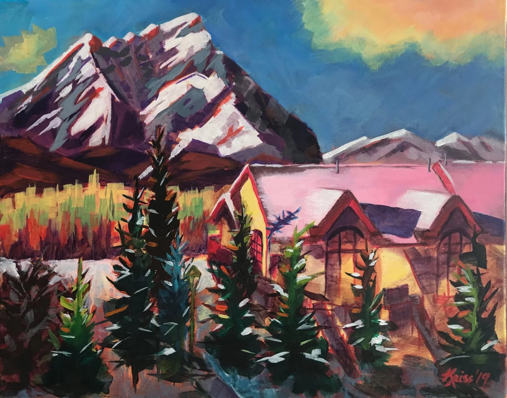 Cascade Mtn from Tatanga, acrylic, 30" x 24"