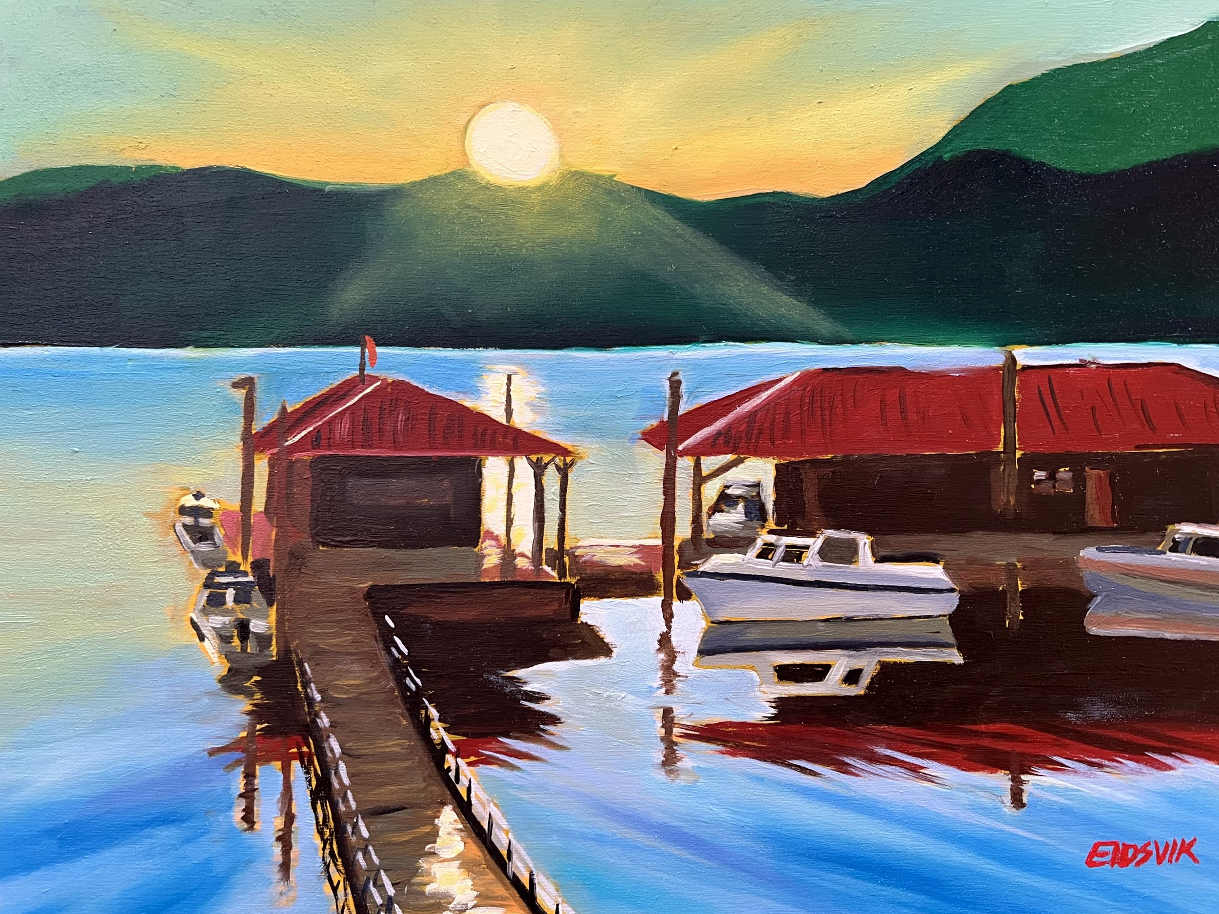 Eagle Point Lodge, oil on canvas, 24" x 18"