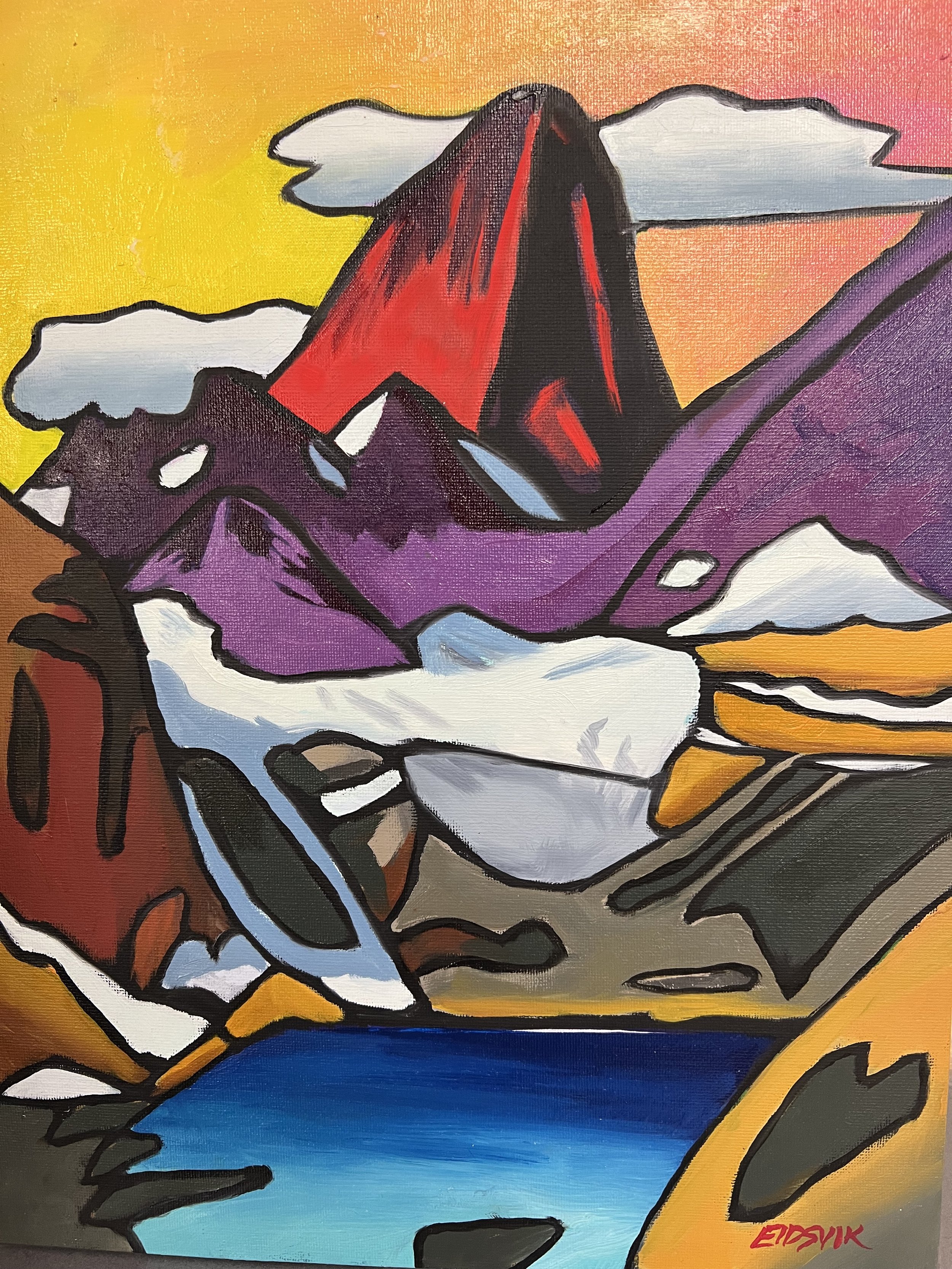Cobalt Lake, B.C. acrylic, 18" x 12"