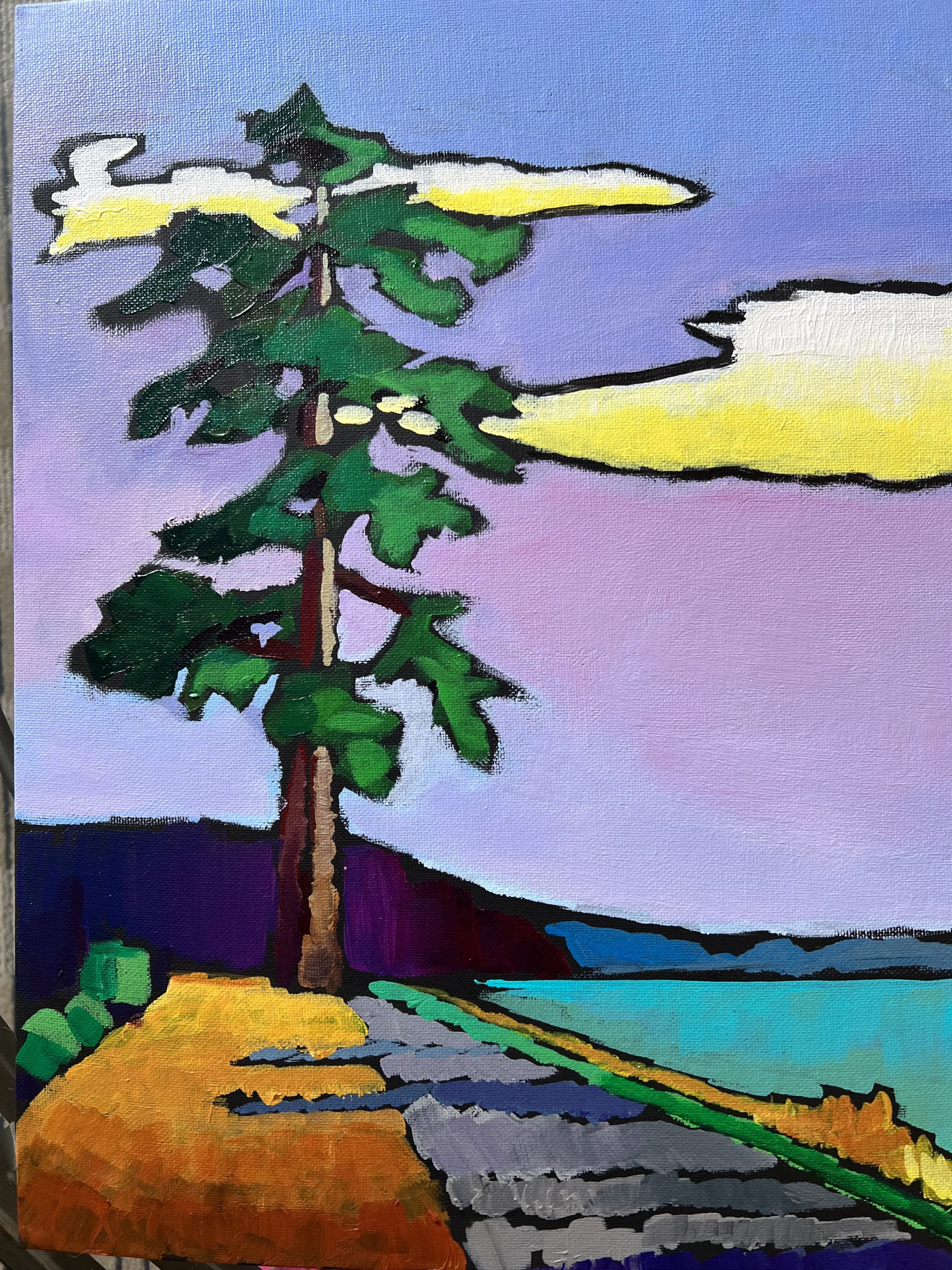 Whiterock BC Tree, Acrylic, 18x24