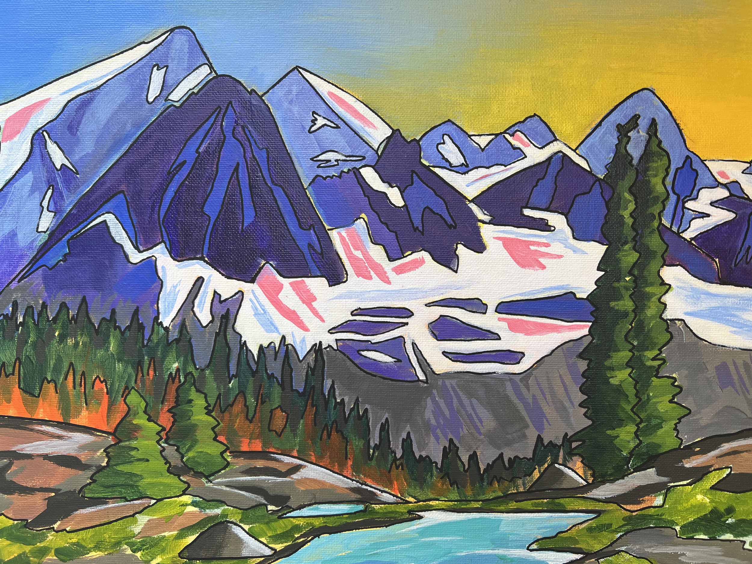 Bugaboo Creek , acrylic, 18" x 24"