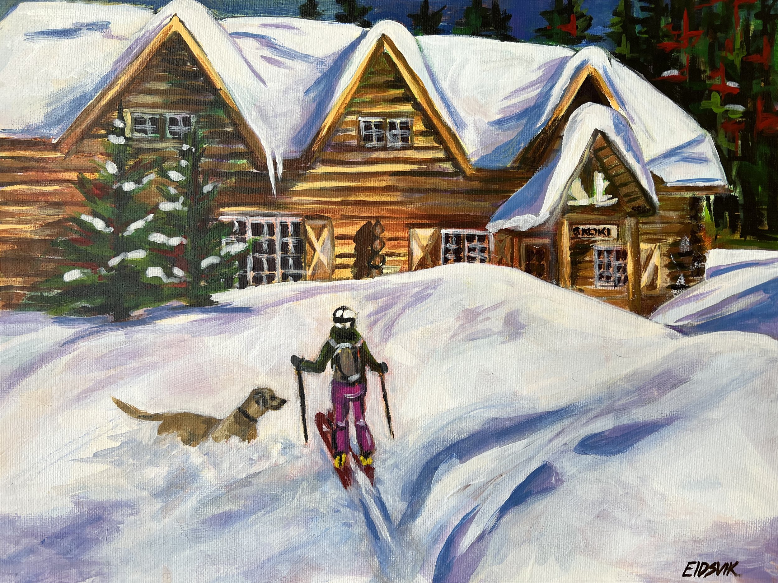 Jess and Jonesy at Skoki 24" x 18"
