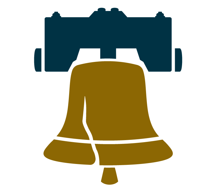 A metallic school bell with a brown handle and a clapper, often used in schools to signal the start or end of classes.