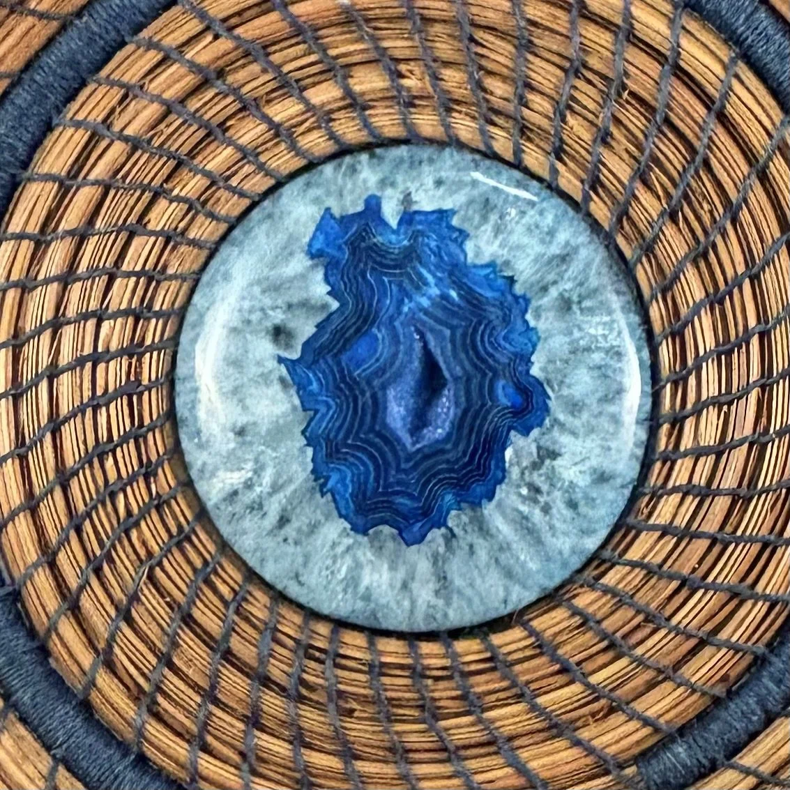 Blue Horizon treated blue druzy center