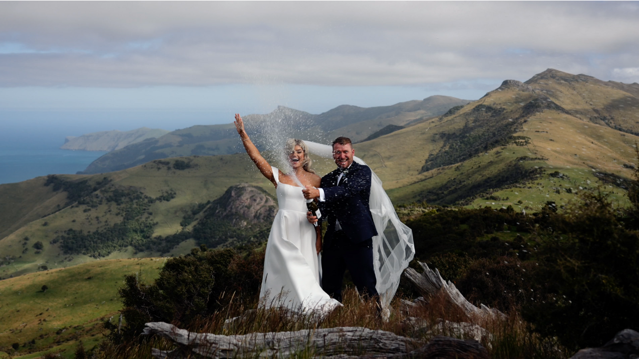 A Wild Backyard Wedding Adventure with Helicopters, Sax Solos &amp; Full Send Vows