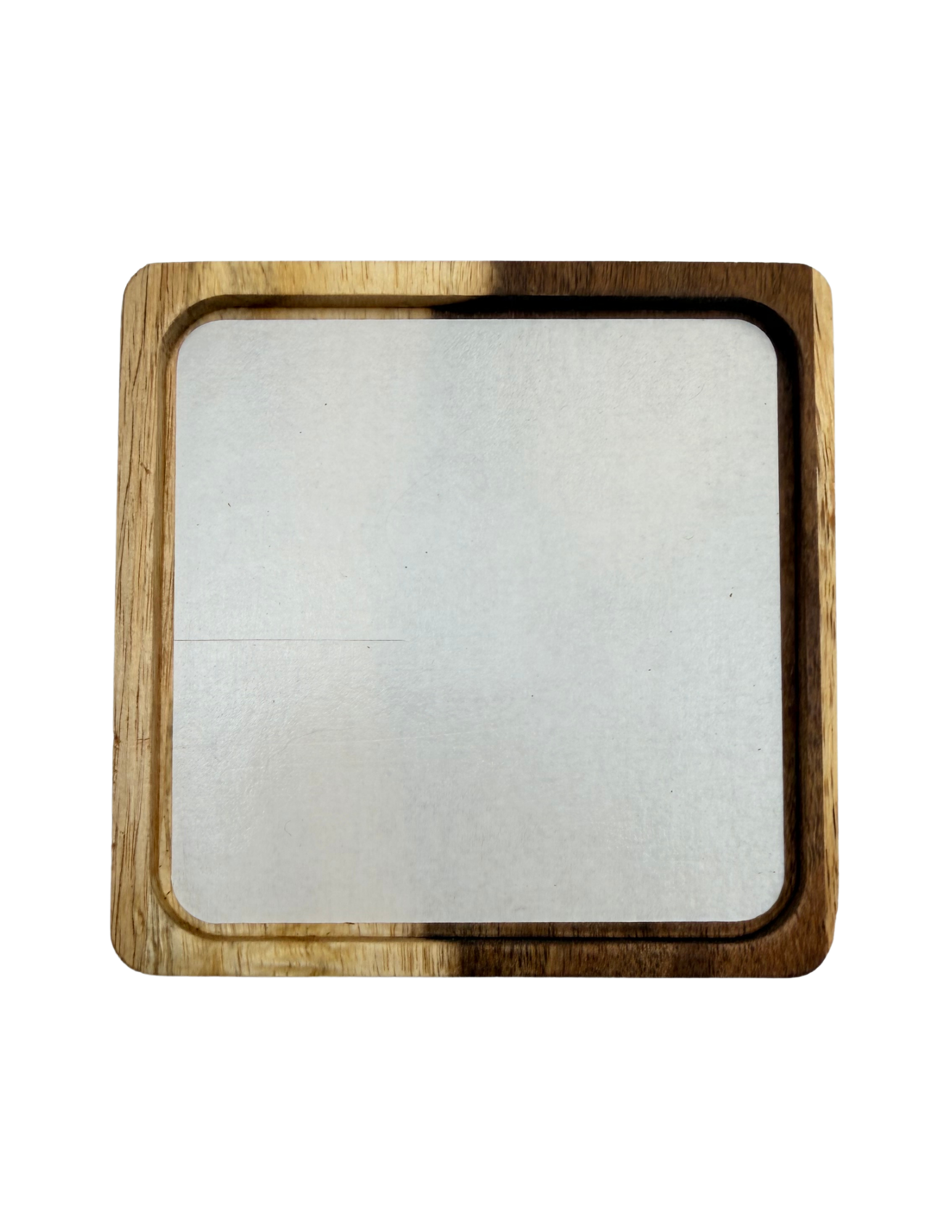 Light Wood Square Self-Finishing Needlepoint Coaster