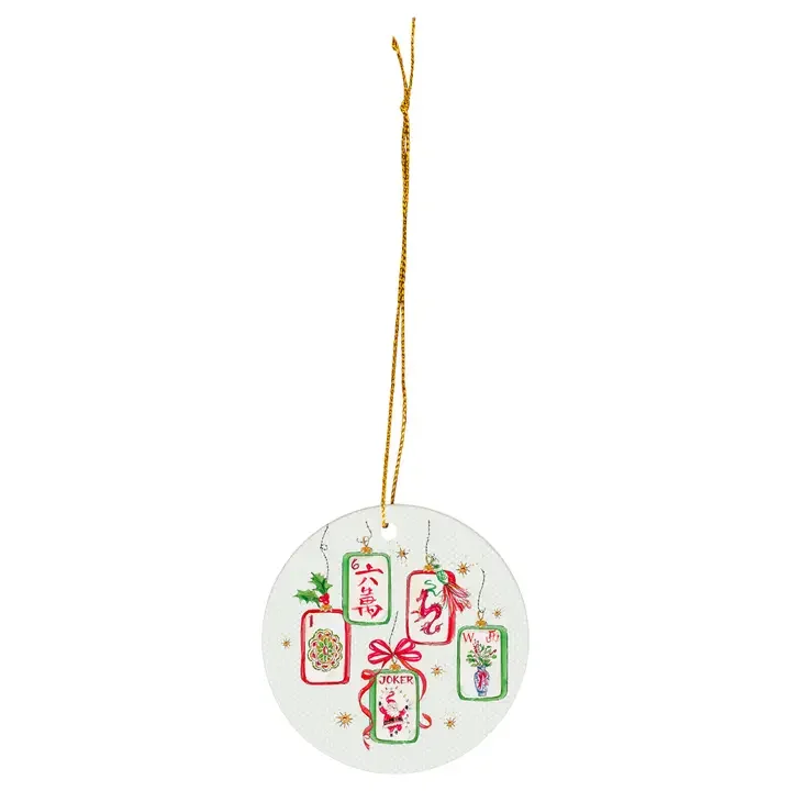 Merry Mahjong Red Ceramic Ornament – Rosanne Beck