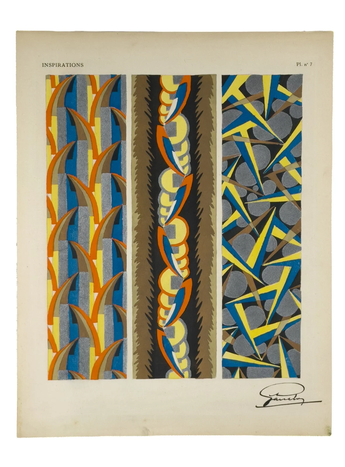 Plate n°7 from "Inspirations: 80 Motifs en Couleur" by Adrien Jacques Garcelon $75