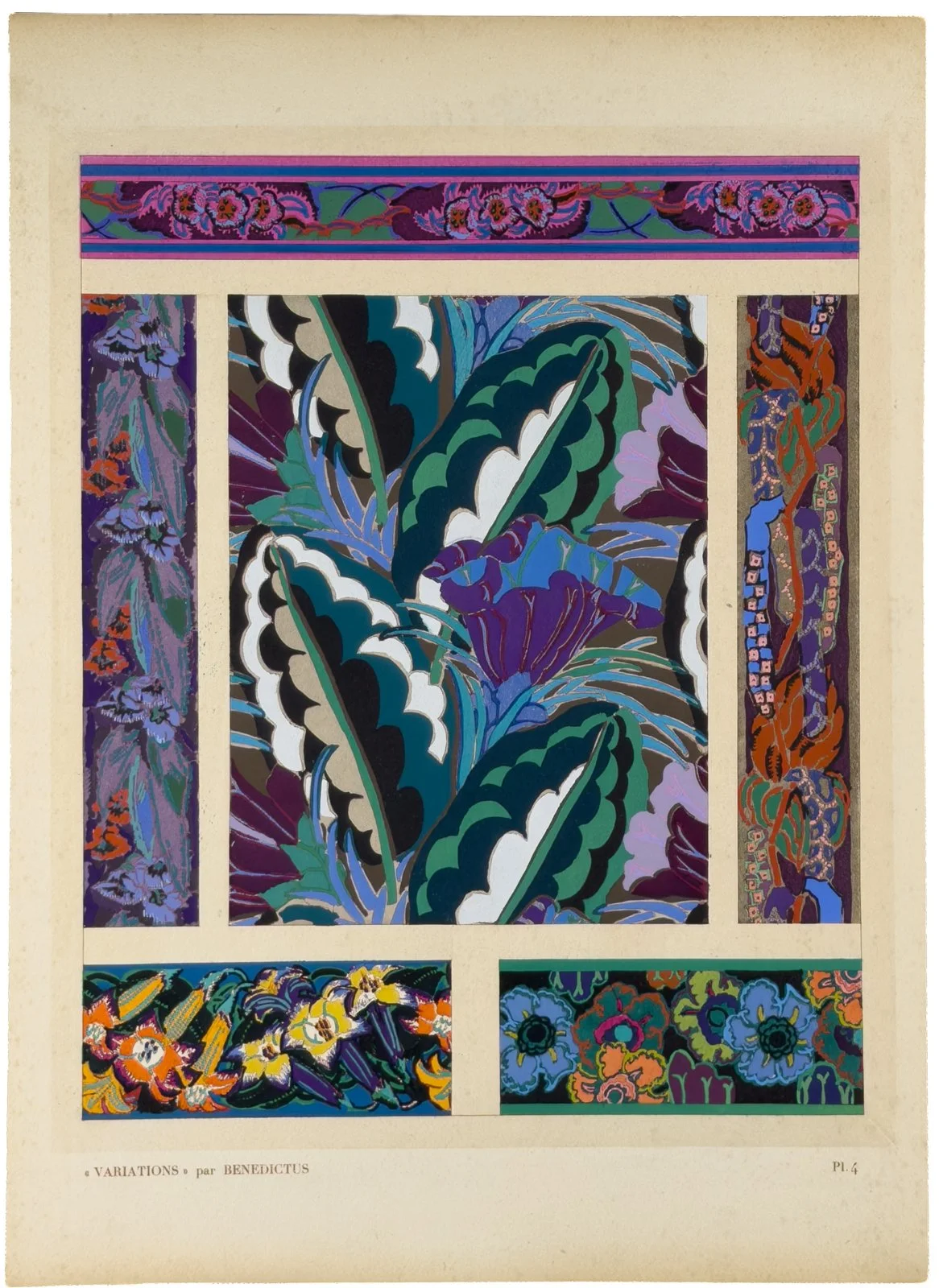 Plate 4 from "Variations" 1924, by Designer Edouard Bénedictus and print pochoirs by Jean Saudé $200