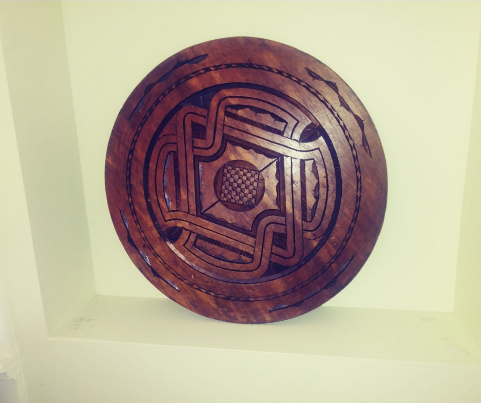 Love Triangle with Mahogany Stain