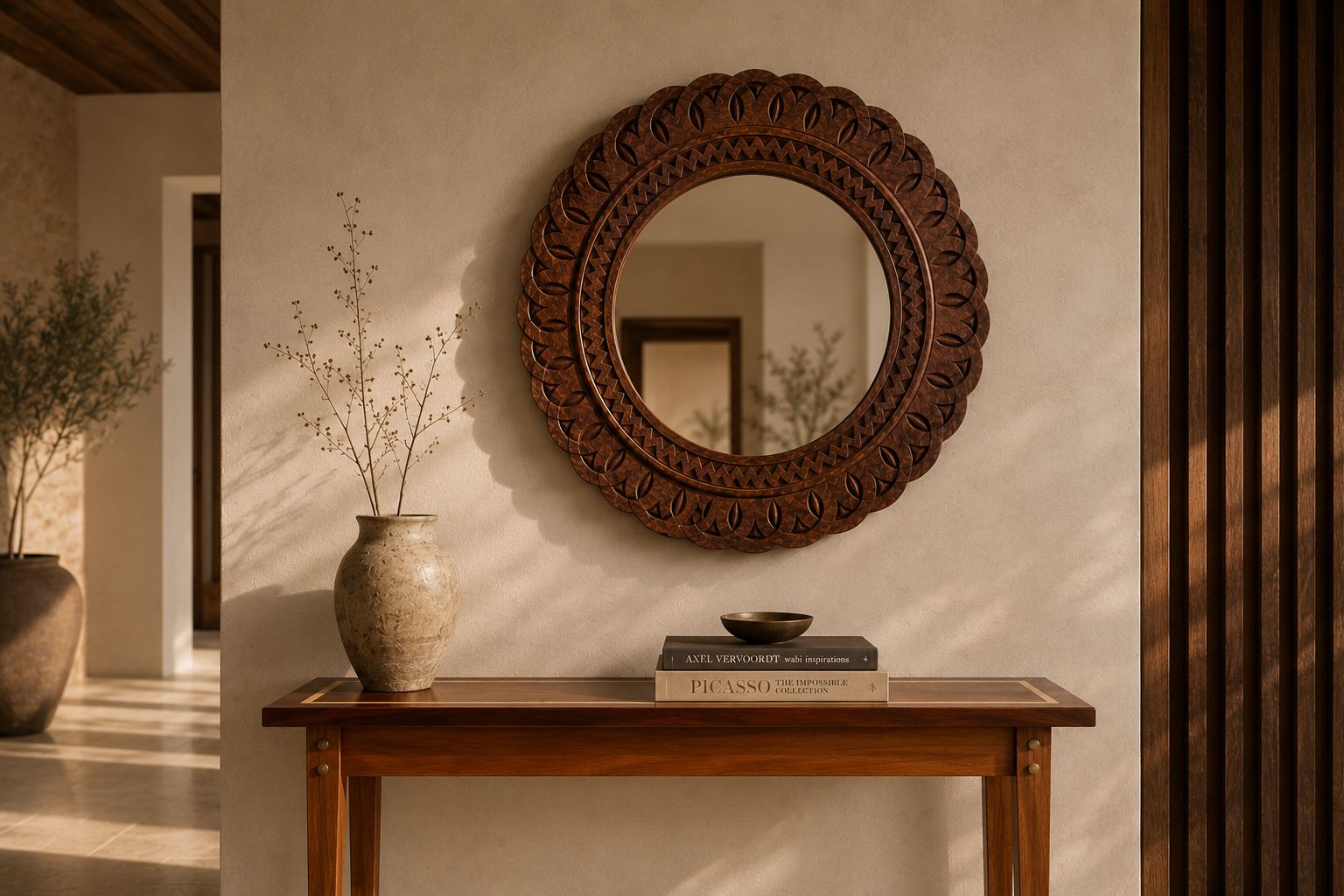 Loop Carving Frame in the Entry of a Home
