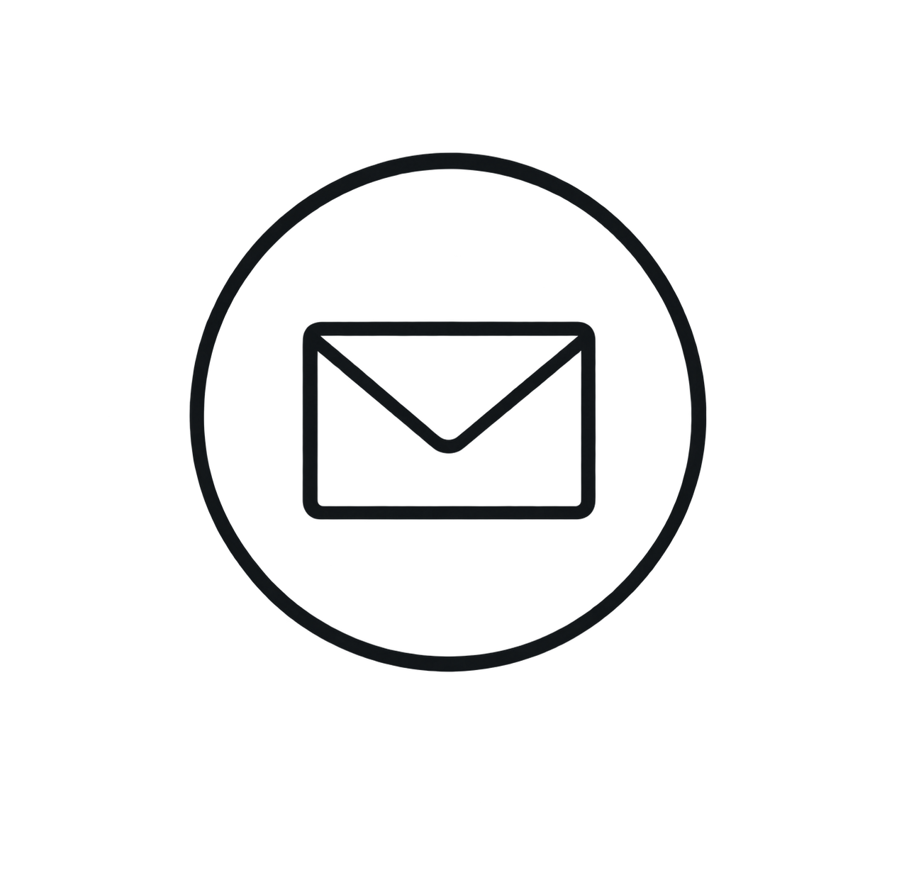 Icon of an envelope inside a circle, symbolizing email or messaging
