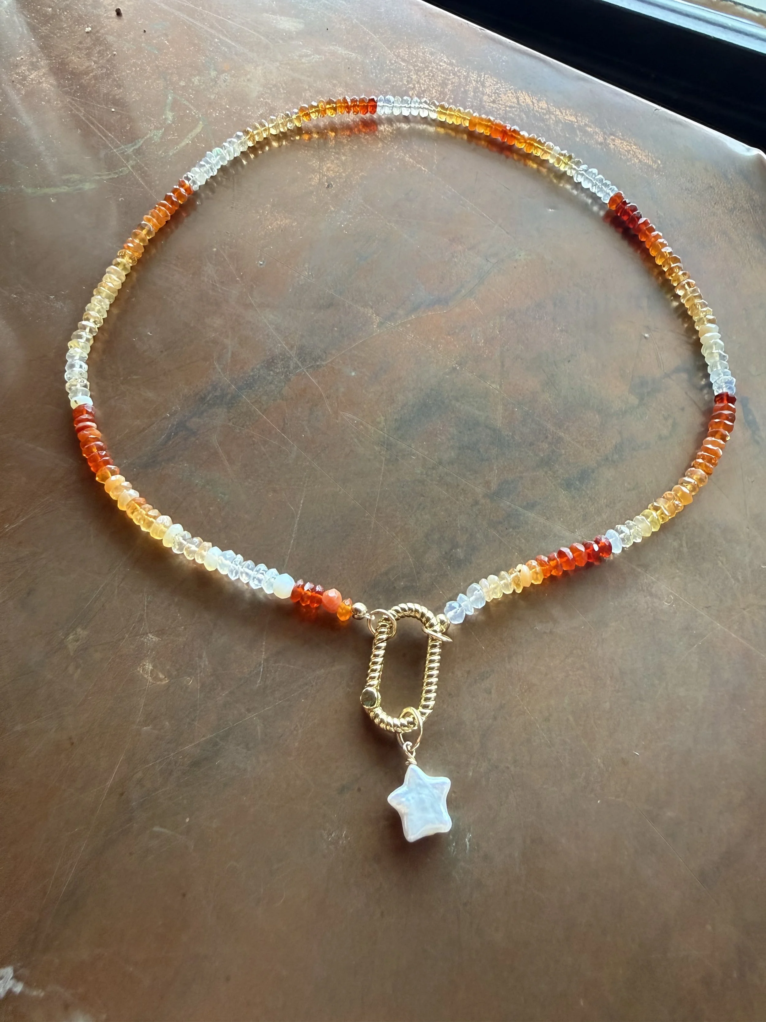 Fire Opal multi-color necklace