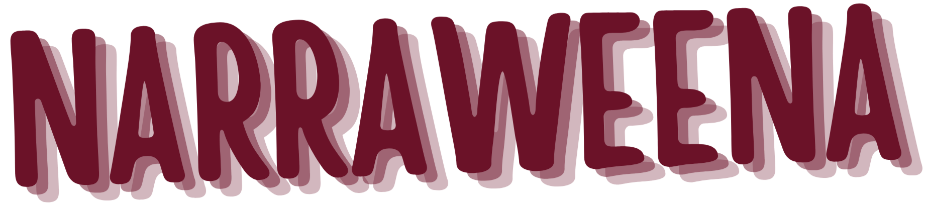 The word 'NARROWED' written in large, bold, dark red letters on a black background.