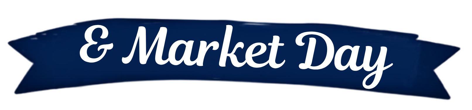 Blue ribbon with white text reading '& Market Day'.