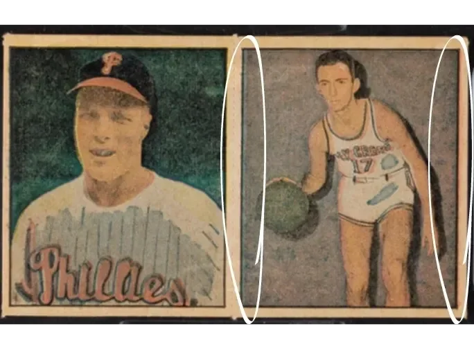 A vintage photo collage featuring a young person in a Philadelphia Phillies baseball uniform on the left and a girl in a sports uniform holding a basketball on the right.