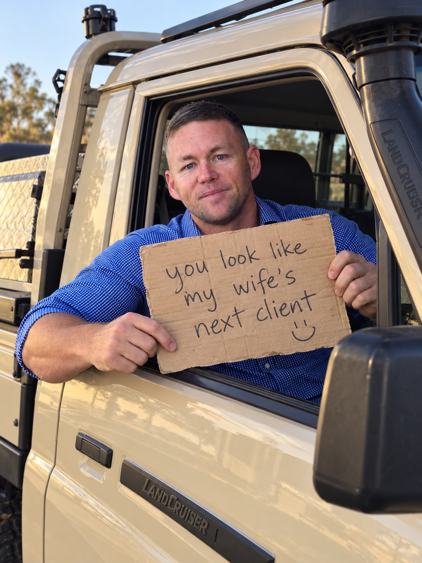 😂 This may or may not be my new marketing strategy&hellip;

When your husband gets recruited into the Lumi&egrave;re marketing team and takes the assignment very seriously. 😂

Apparently if you&rsquo;re out and about and see this LandCruiser, you&r