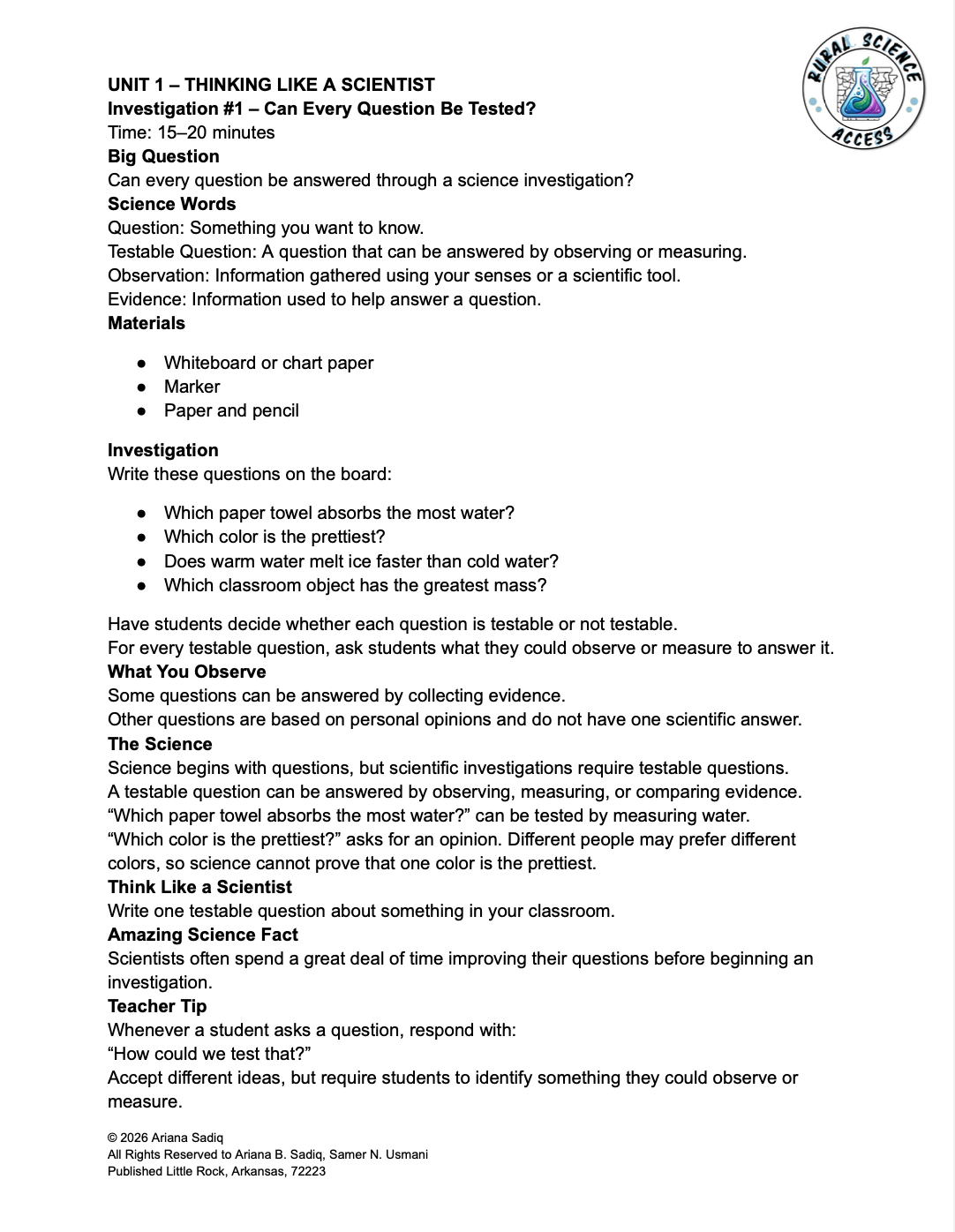 🔬 Investigation #1 — Can Every Question Be Tested?