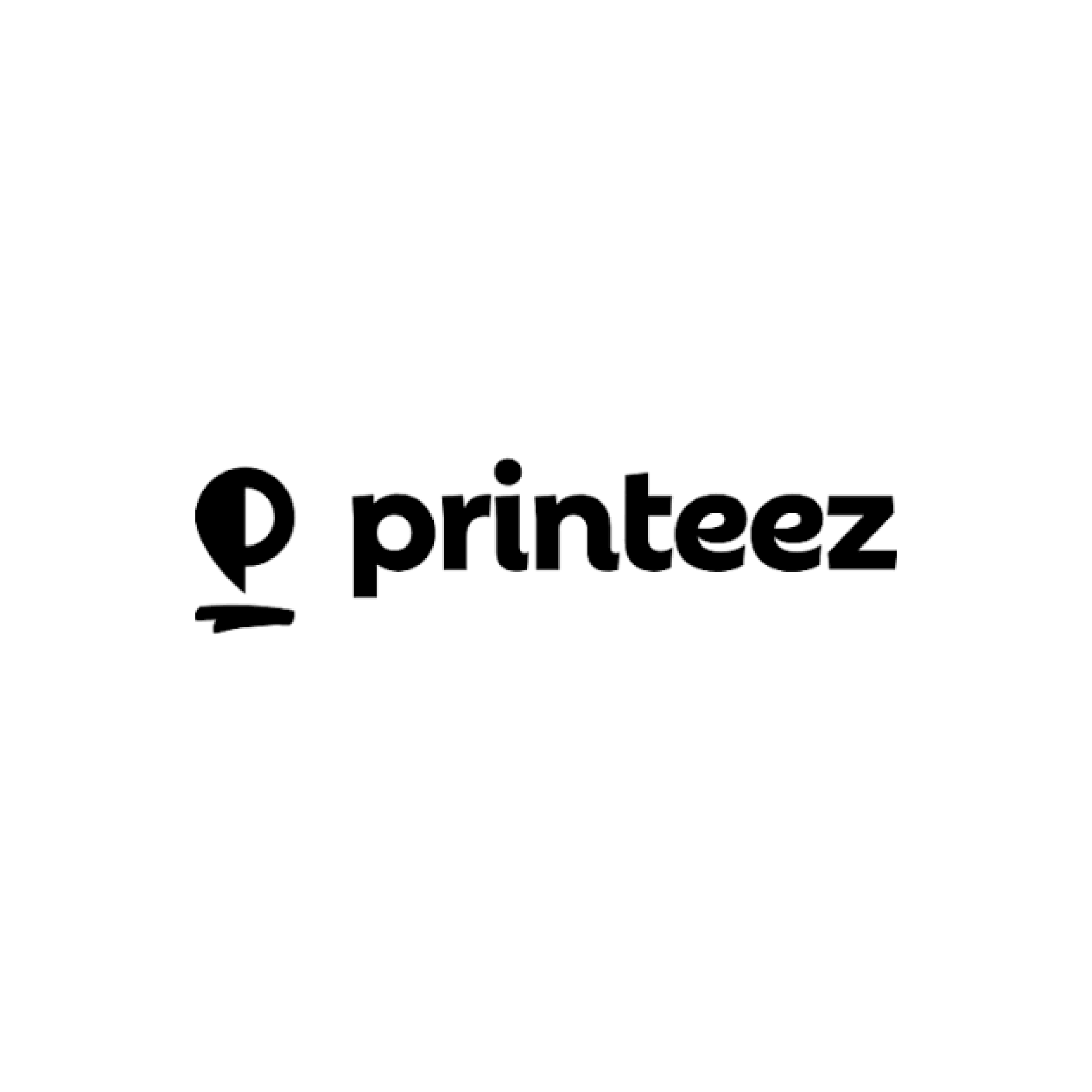 Logo noir et blanc de Printbez avec un symbole de location et le texte 'Printbez'