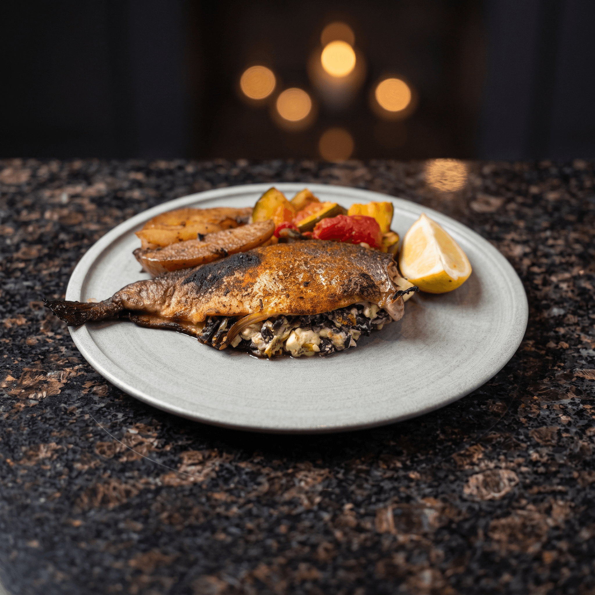 Stuffed Trout W/ feta and spinach or crab meat 