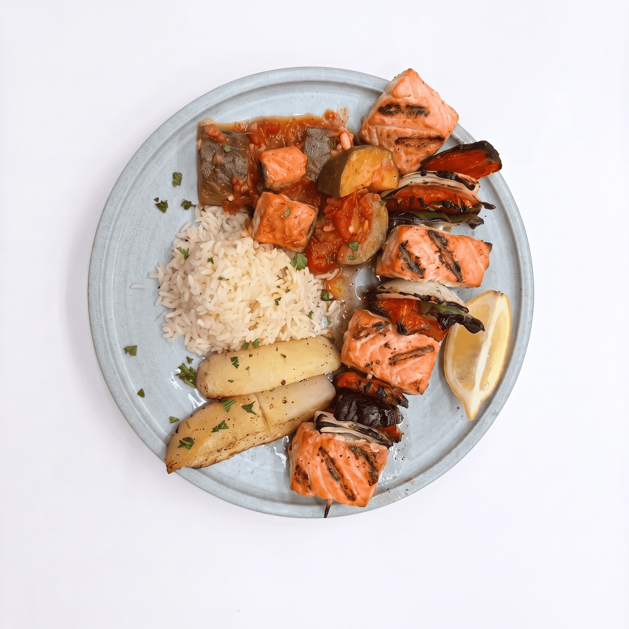 Salmon kebabs 