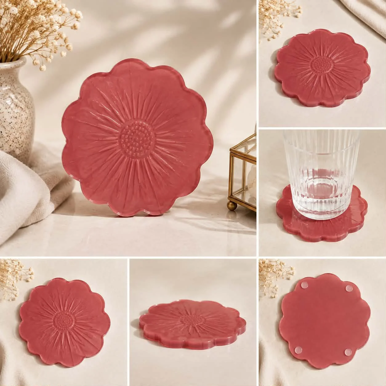 Small Resin Flower Coaster
