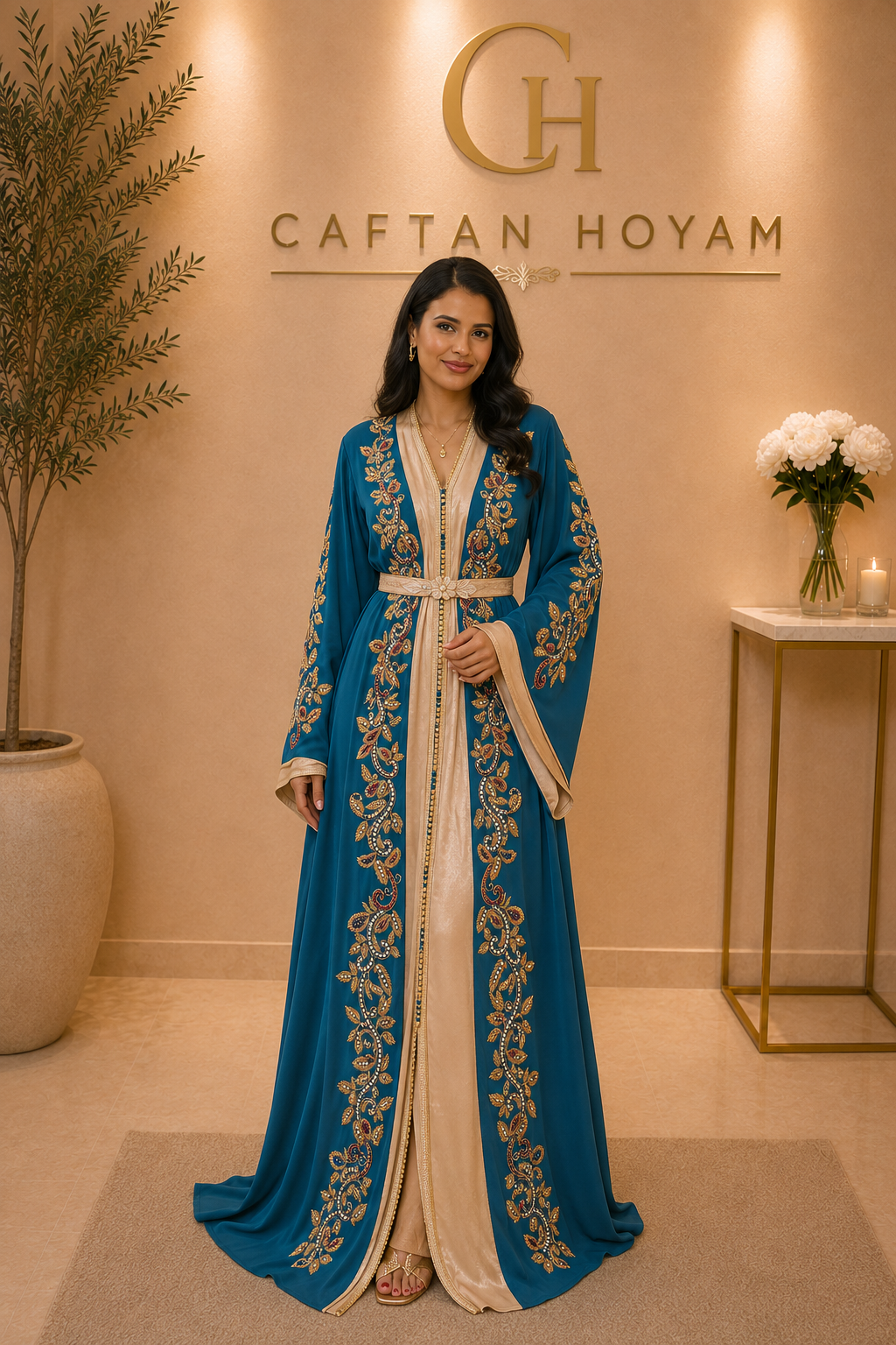 Teal Majestic Caftan