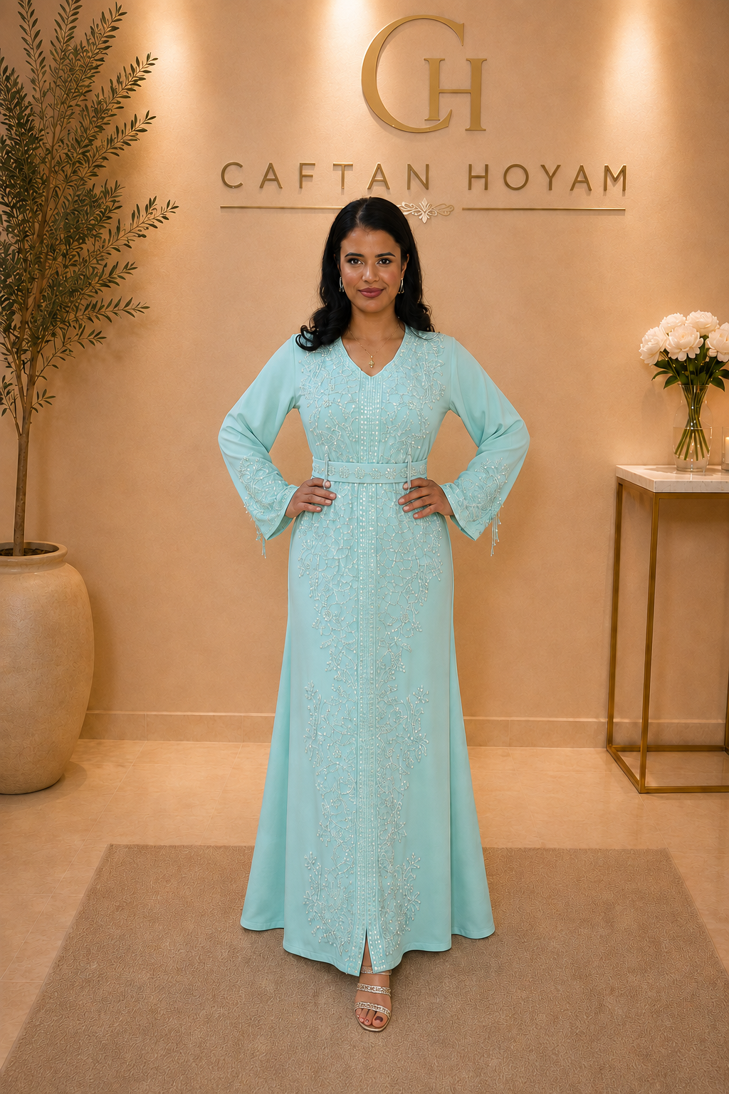 Aqua Pearl Caftan