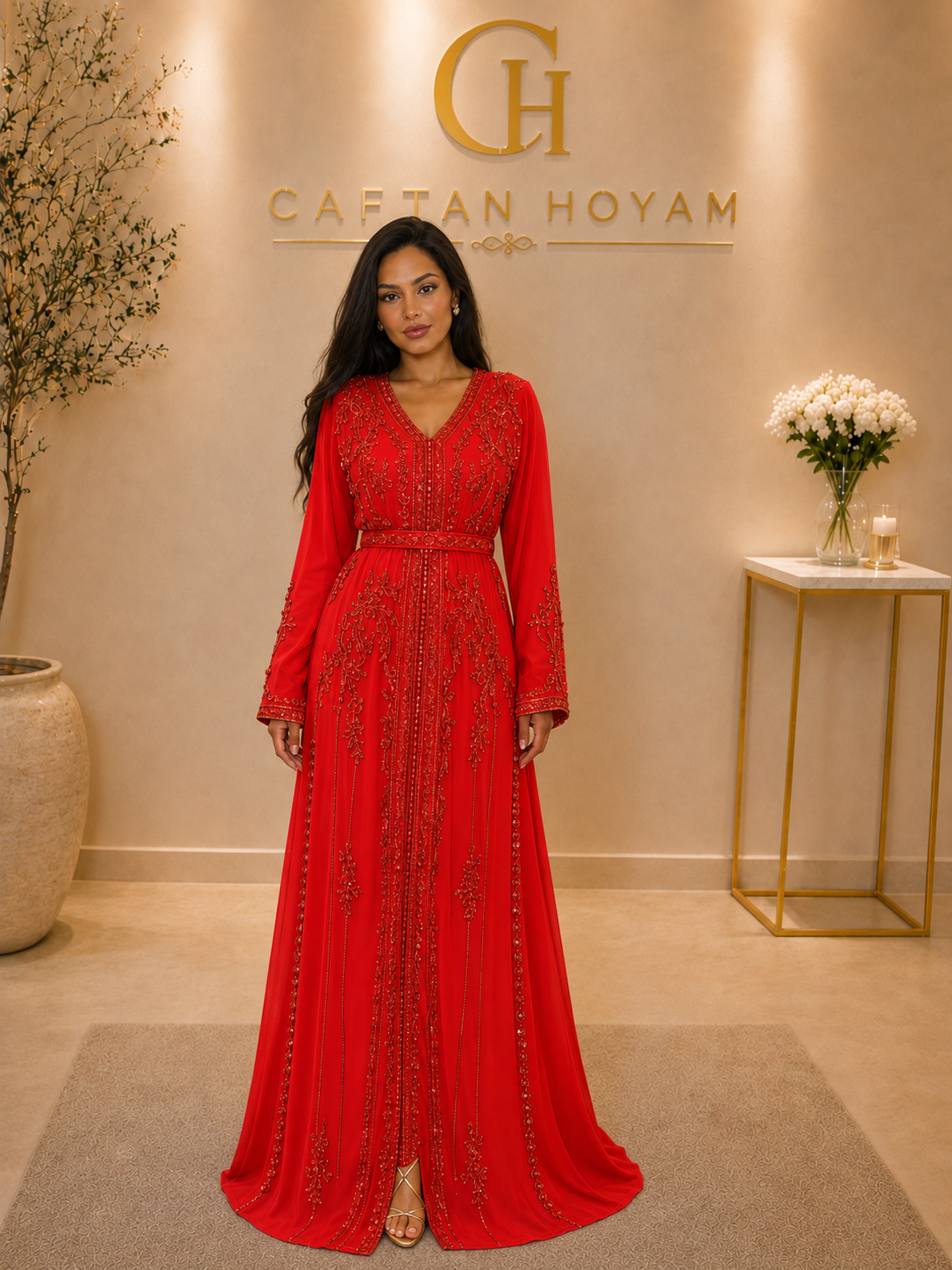 Scarlet Radiance Caftan