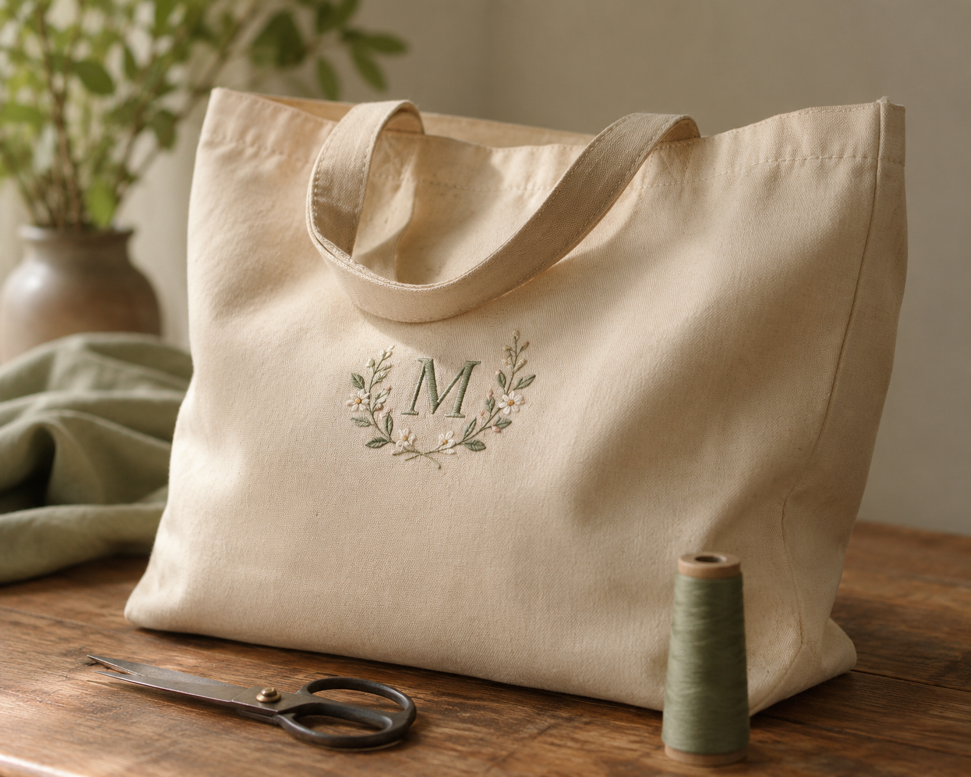 Custom Monogram Tote Bag