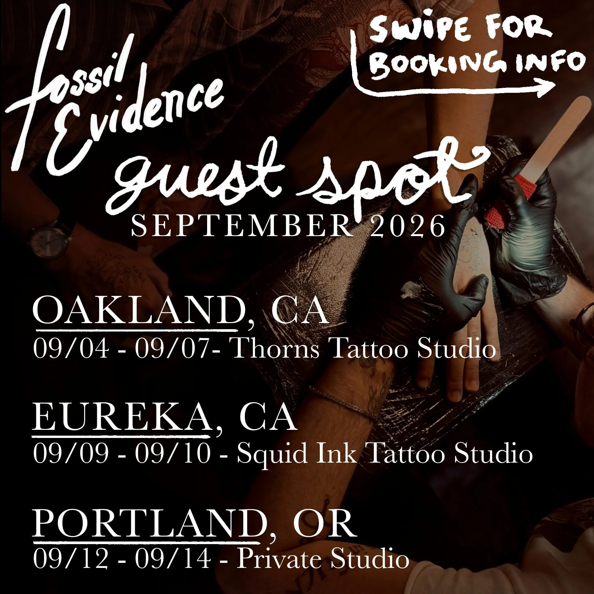 Hello all! I have some really exciting travel news&ndash;
This September I&rsquo;ll be heading to the Bay Area, Humboldt, and PDX to tattoo! Books are OPEN for the following dates: Oakland- 09/04-09/07 , Eureka- 09/09-09/10 , and Portland- 09/12-09/1