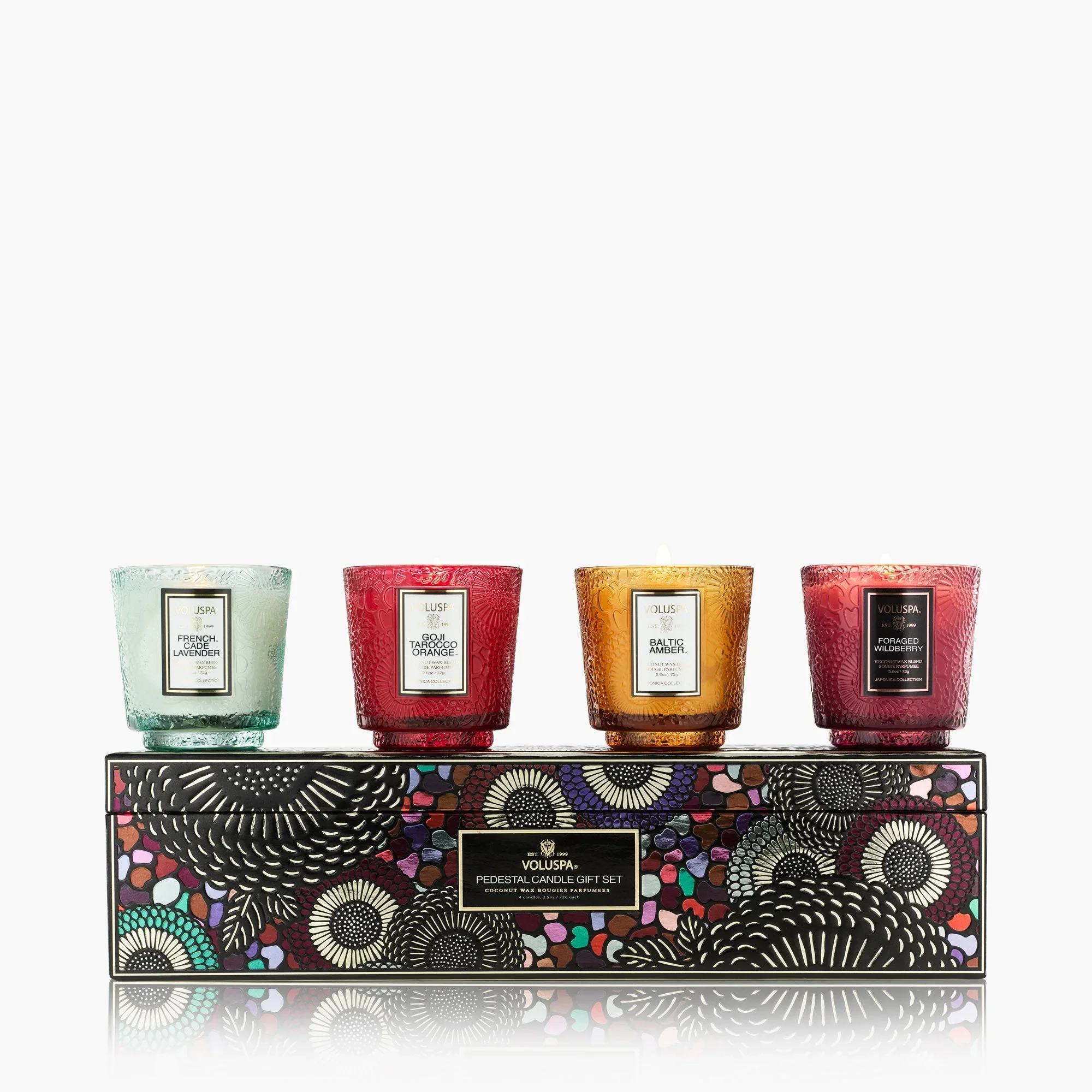 Voluspa Japonica Best Sellers 4 Petite Pedestal Candle Gift Set
