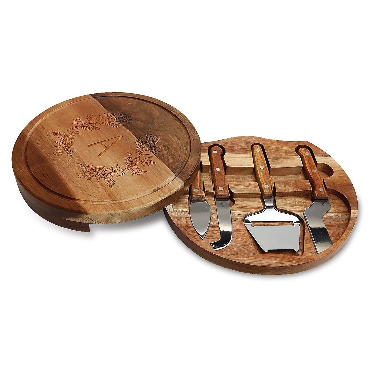 Lillian Vernon Personalized Acacia Cheese Board Set