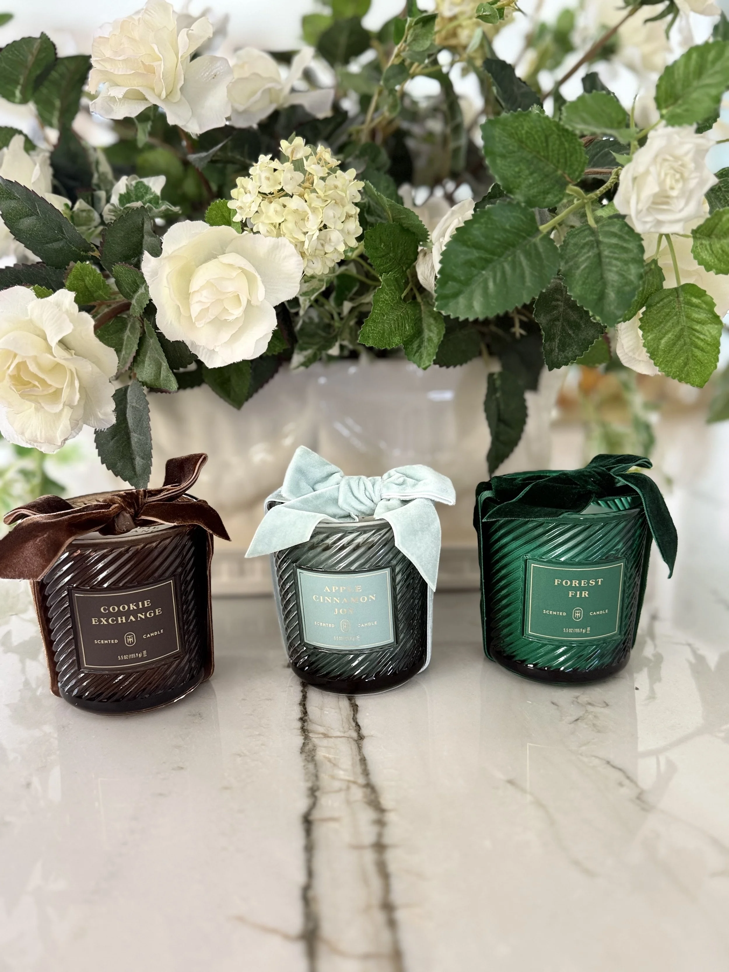 Threshold Holiday Scented Candles with Velvet Bows