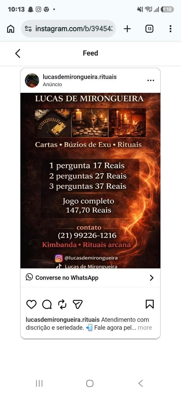 Cartas Búzios de Exu