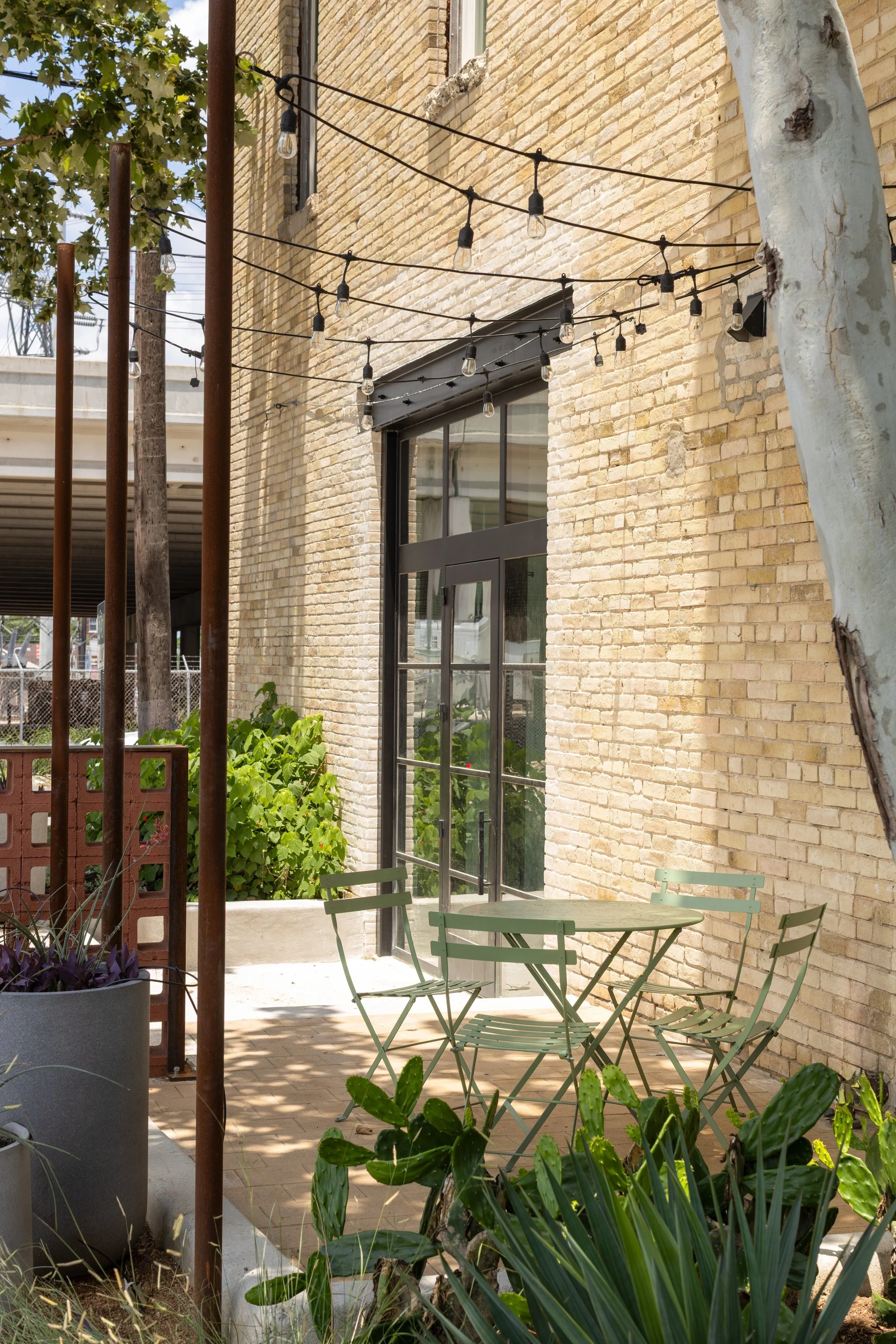 Commercial landscape installation with mature plantings