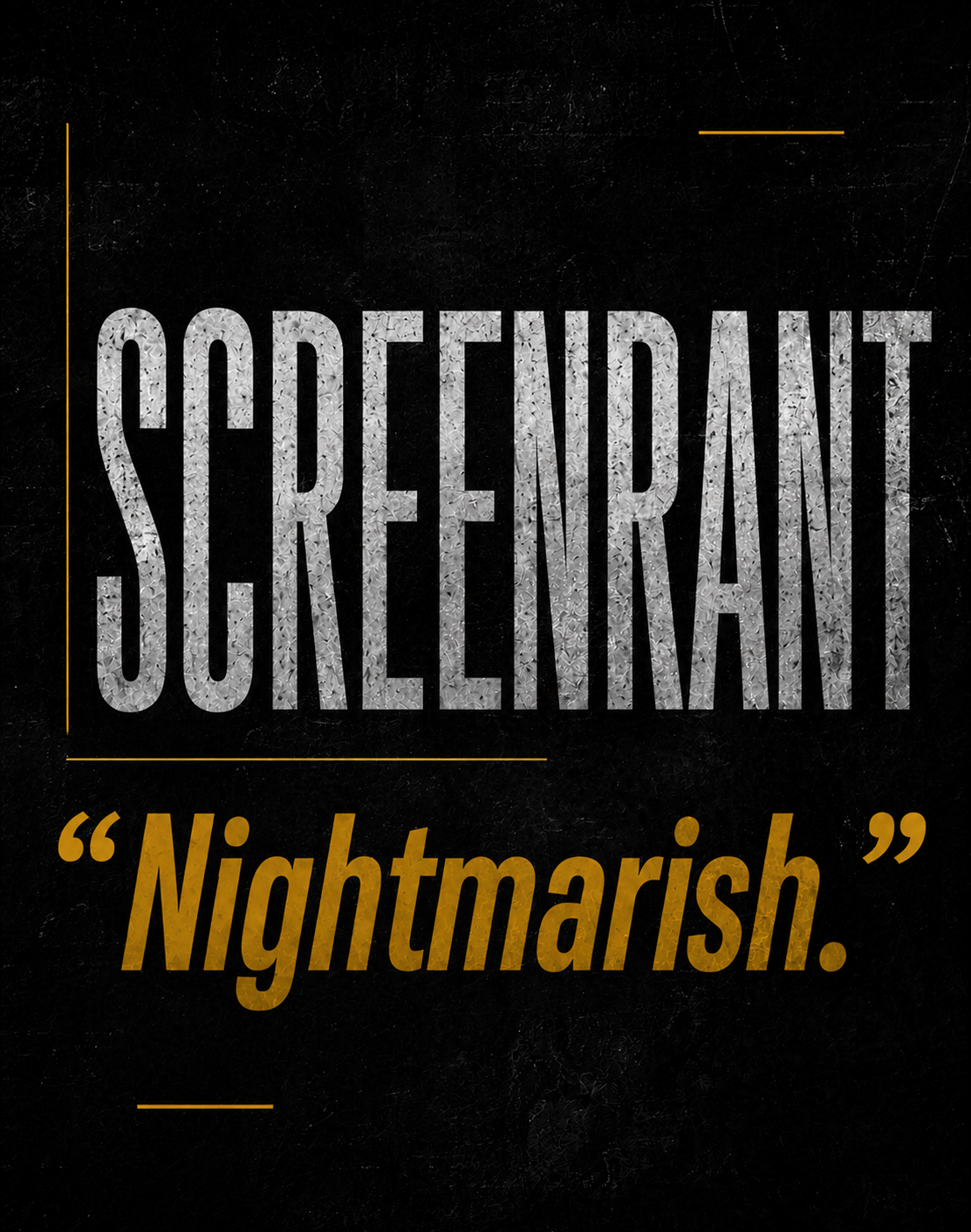 Dark background with the word "SCREENWRITER" in large silver textured letters, and the word "Nightmarish" in gold below in quotation marks.