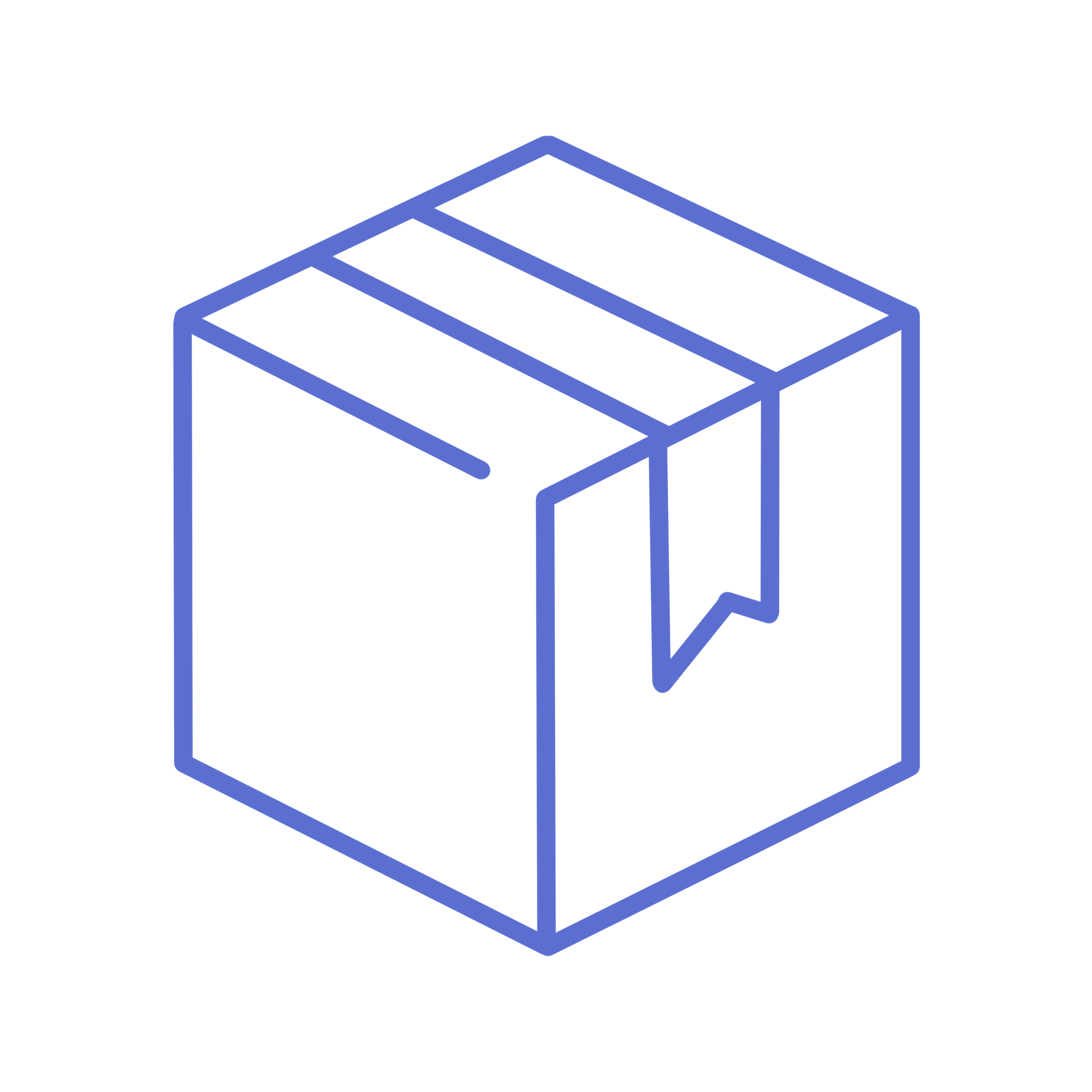 Outline illustration of a packaging box.