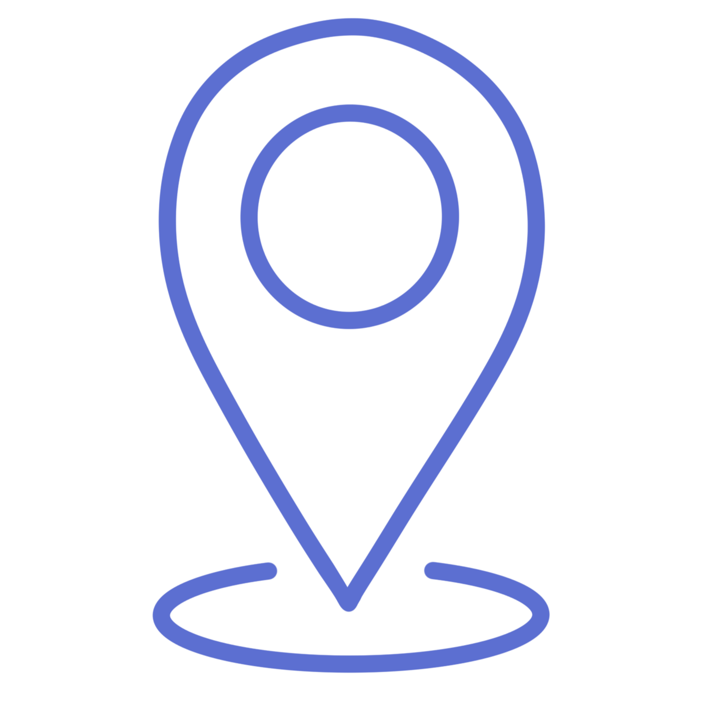 Outline illustration of a map pin location marker.