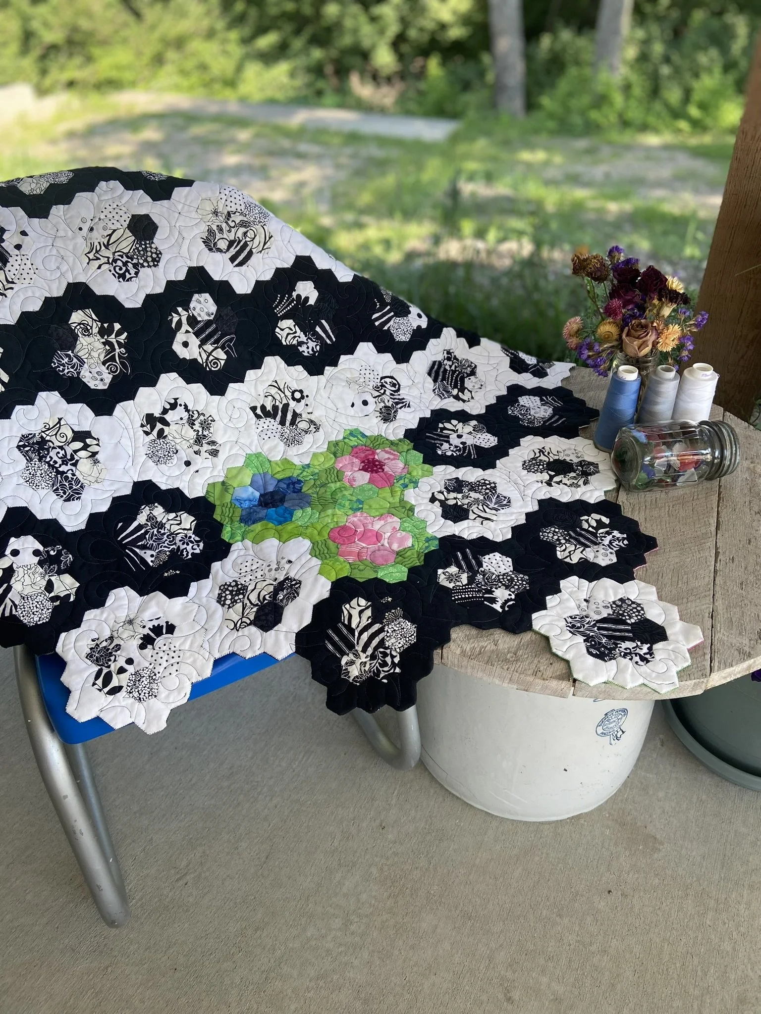 Black and White Hex pattern.