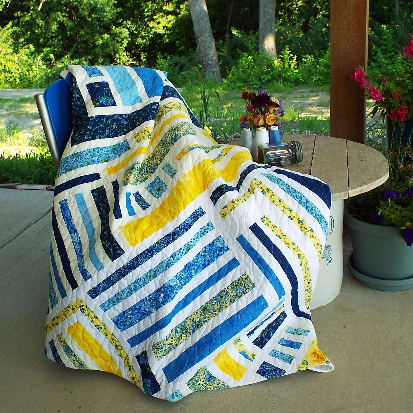 Blue and yellow Quilt