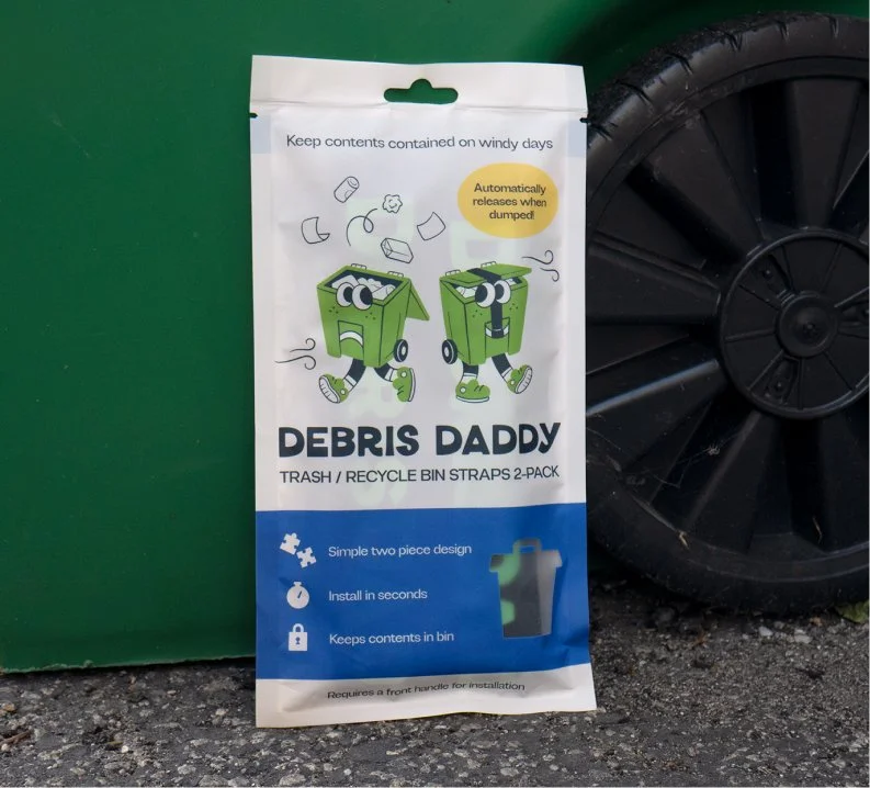 Debris Daddy packaging with custom brand illustrations