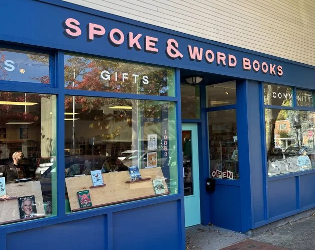 Spoke & Word bookstore storefront and exterior signage