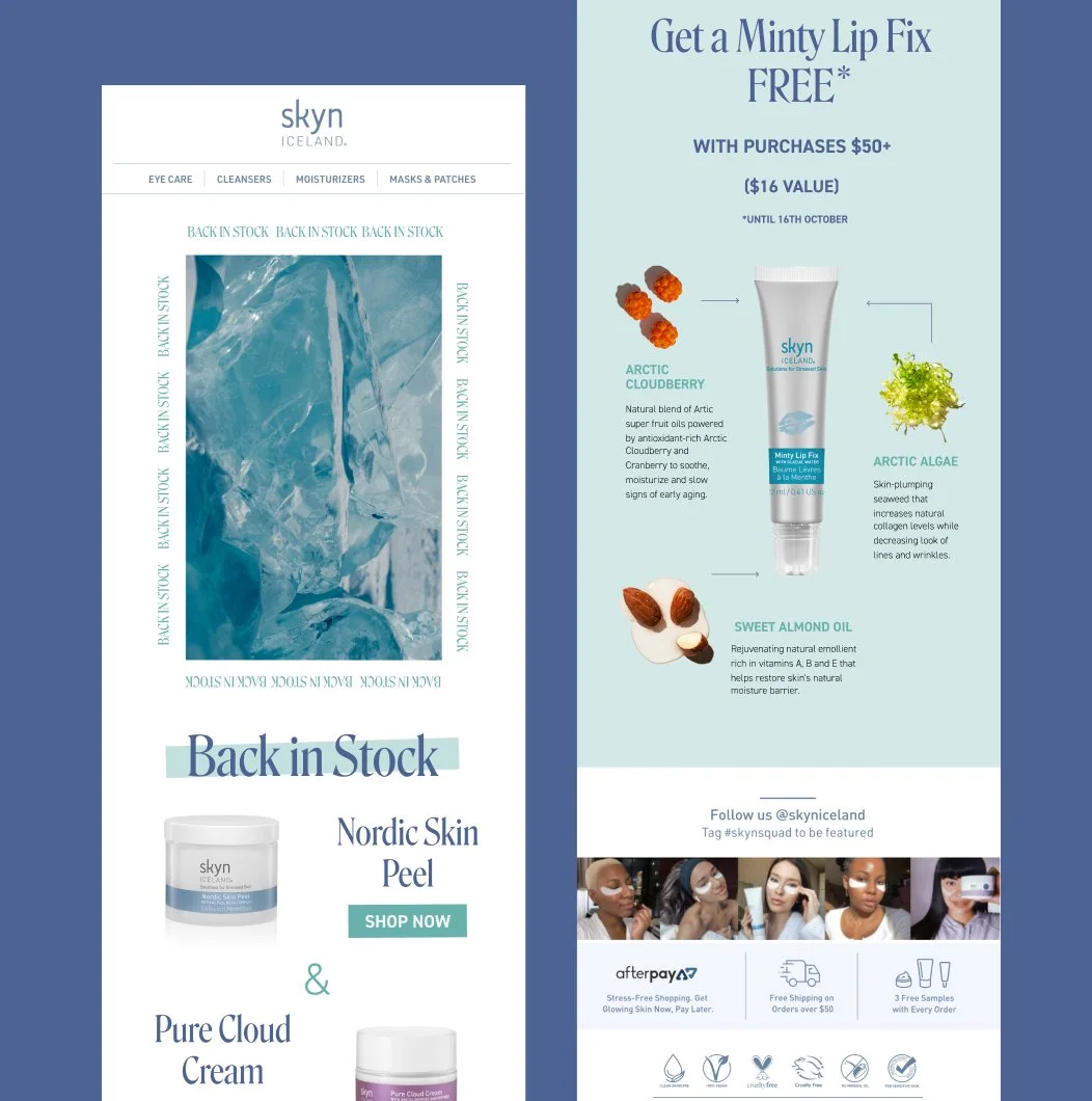 Mockups of branded email campaigns